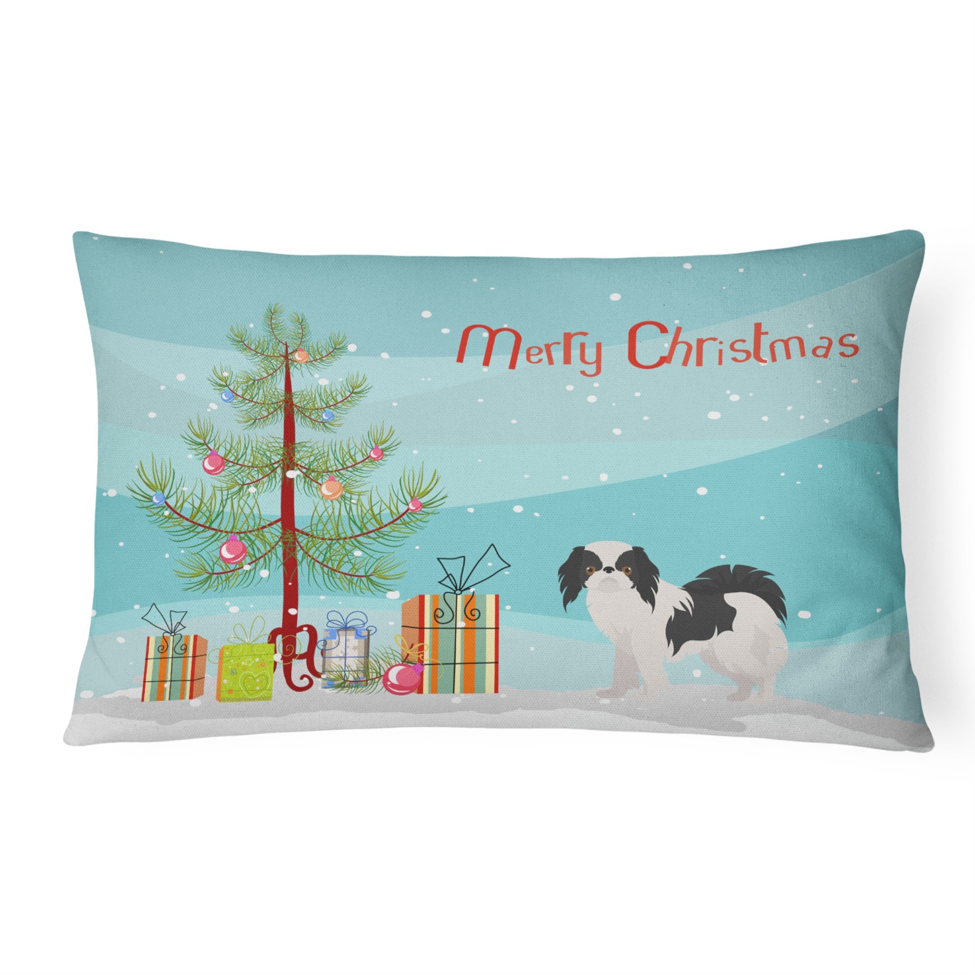 Japanese Chin Christmas Tree Canvas Fabric Decorative Pillow