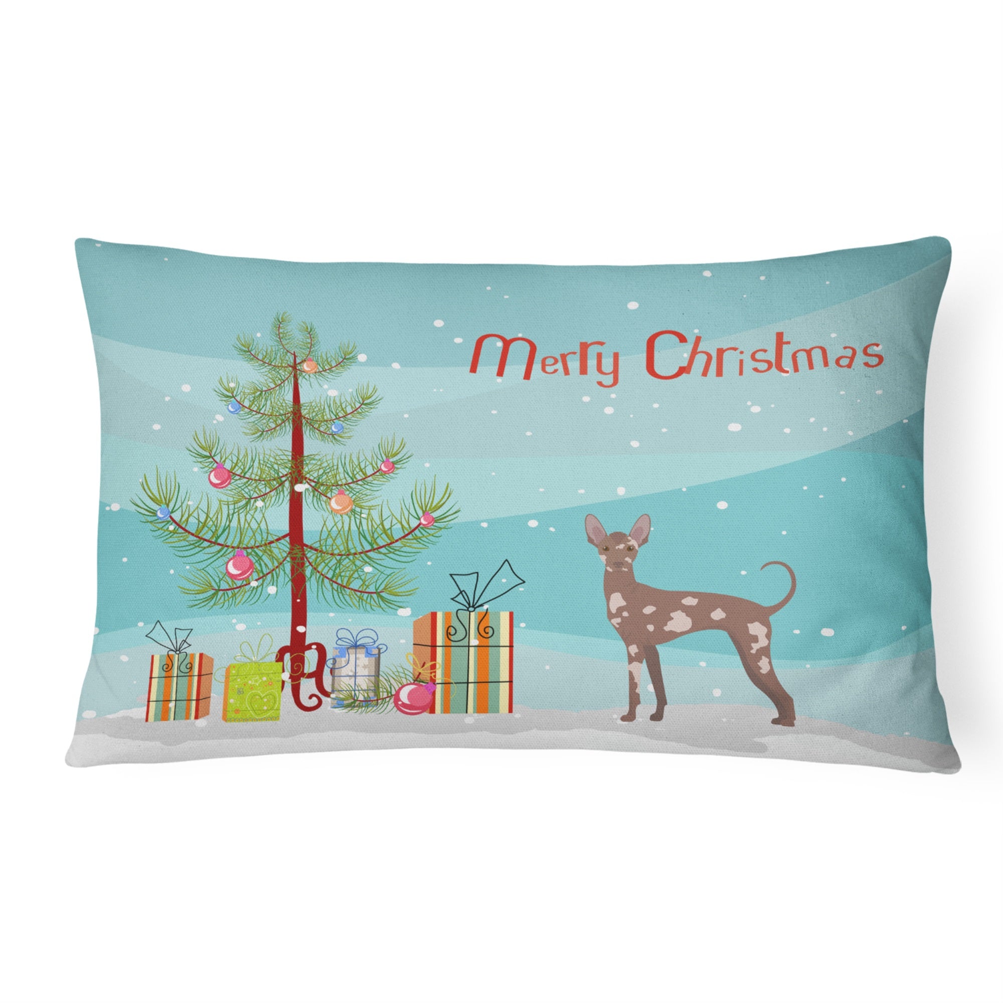 Mexican Hairless Dog Christmas Tree Canvas Fabric Decorative Pillow
