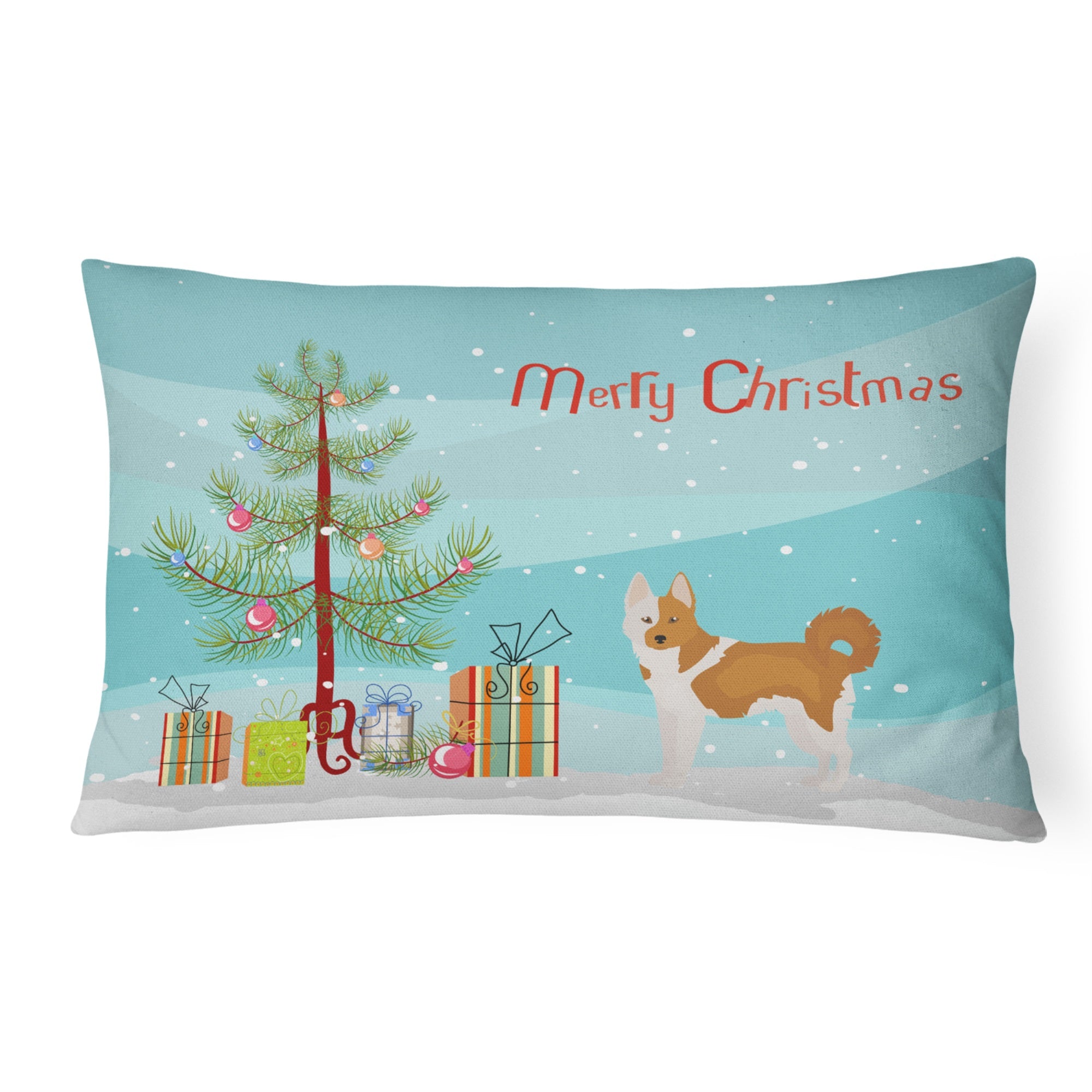 Nordic Spitz Christmas Tree Canvas Fabric Decorative Pillow