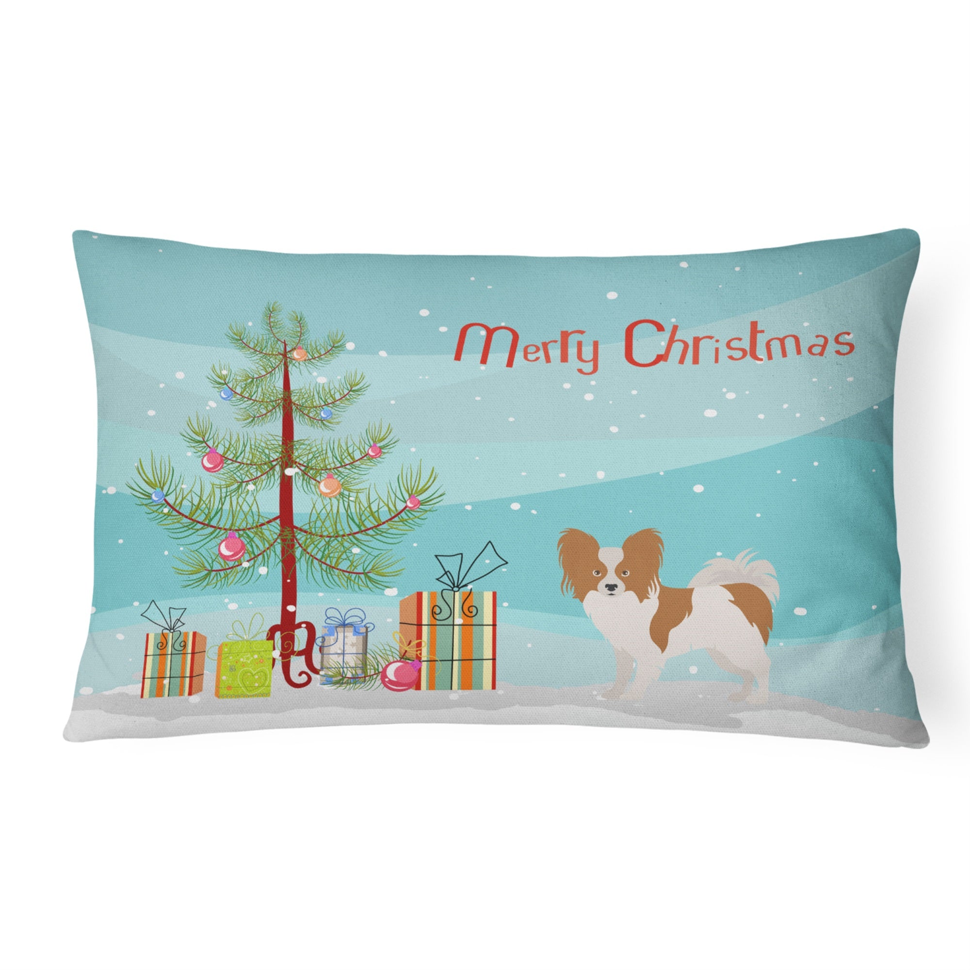 Papillon Christmas Tree Canvas Fabric Decorative Pillow