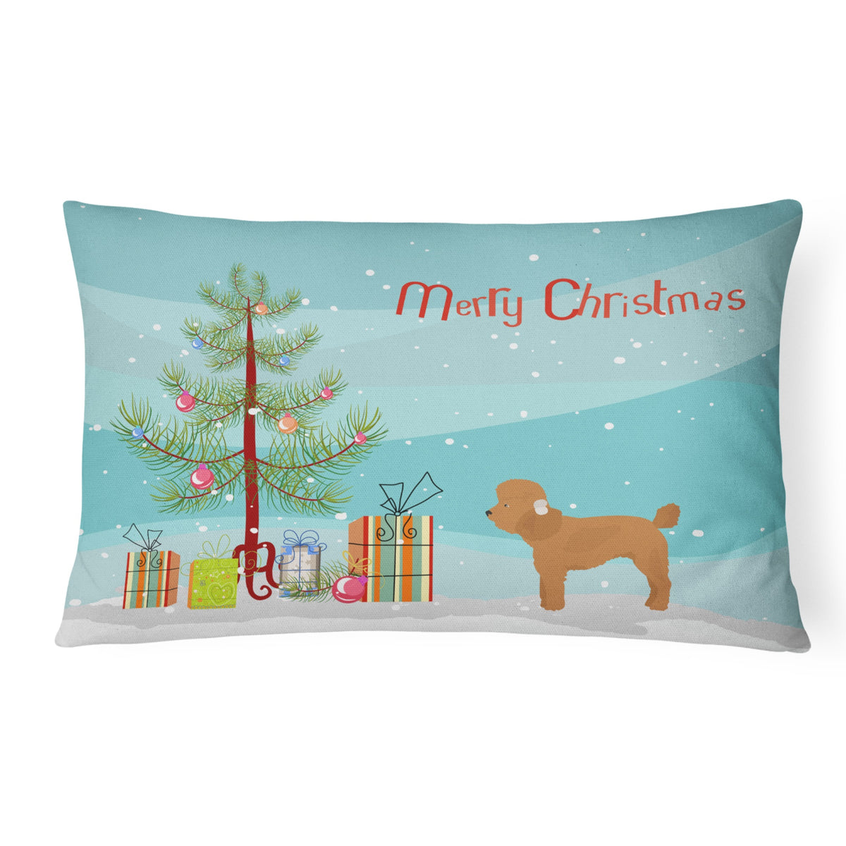 Toy Poodle Christmas Tree Canvas Fabric Decorative Pillow