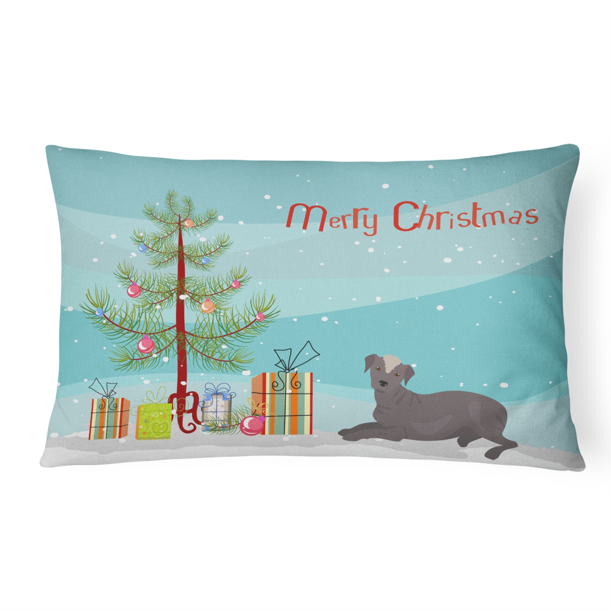 Ecuadorian Hairless Dog Christmas Tree Canvas Fabric Decorative Pillow