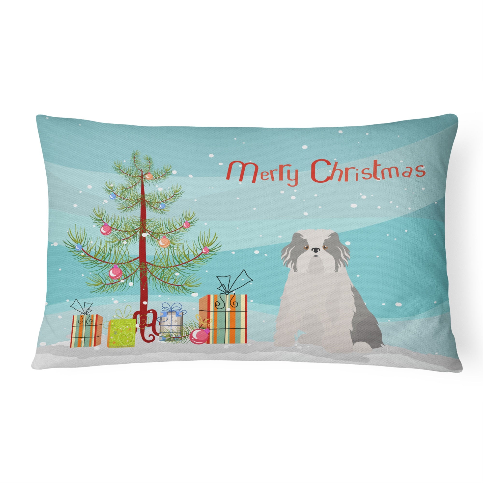Odis Odessa Domestic Ideal Dog Christmas Tree Canvas Fabric Decorative Pillow