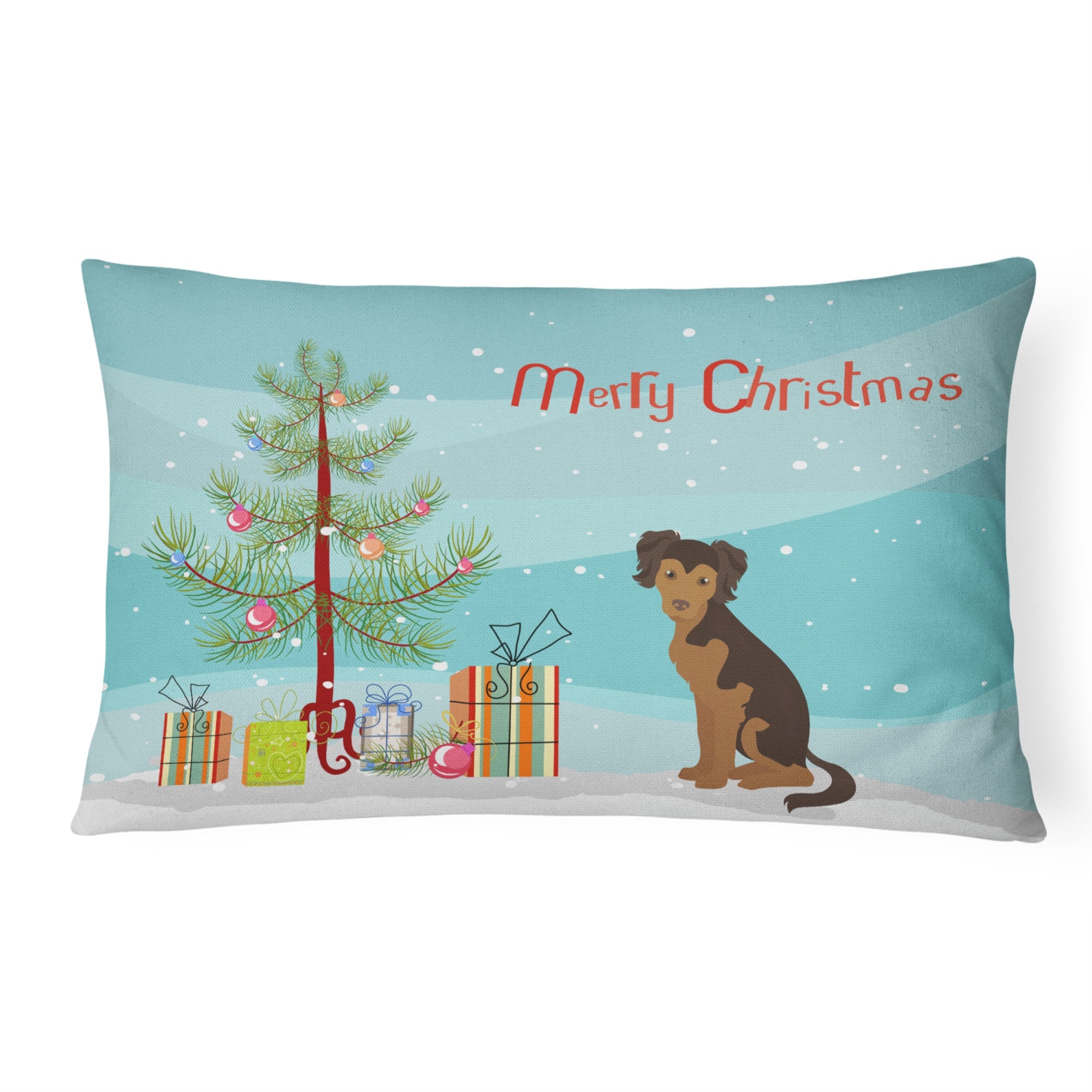 Persian Chihuahua Christmas Tree Canvas Fabric Decorative Pillow