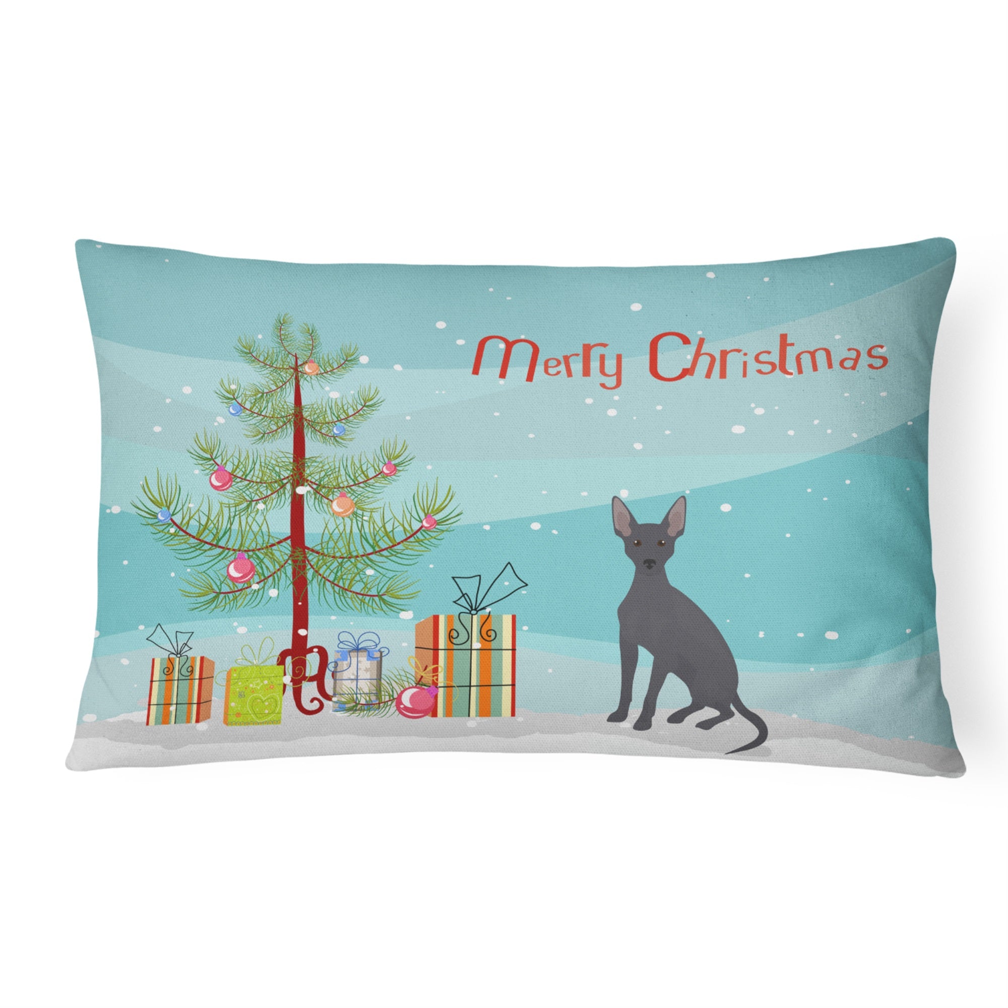 Peruvian Hairless Dog Christmas Tree Canvas Fabric Decorative Pillow
