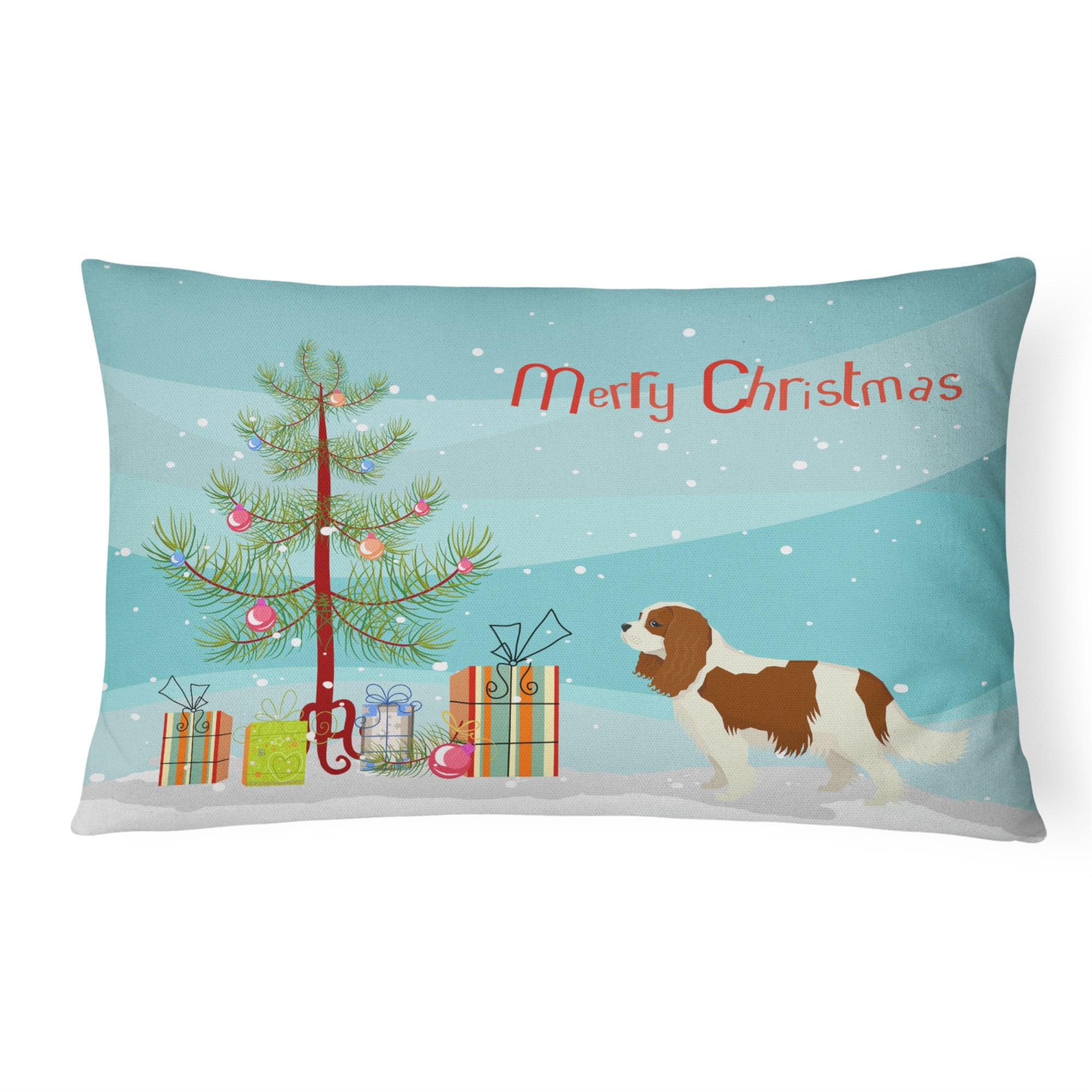 Cavalier Spaniel Christmas Tree Canvas Fabric Decorative Pillow