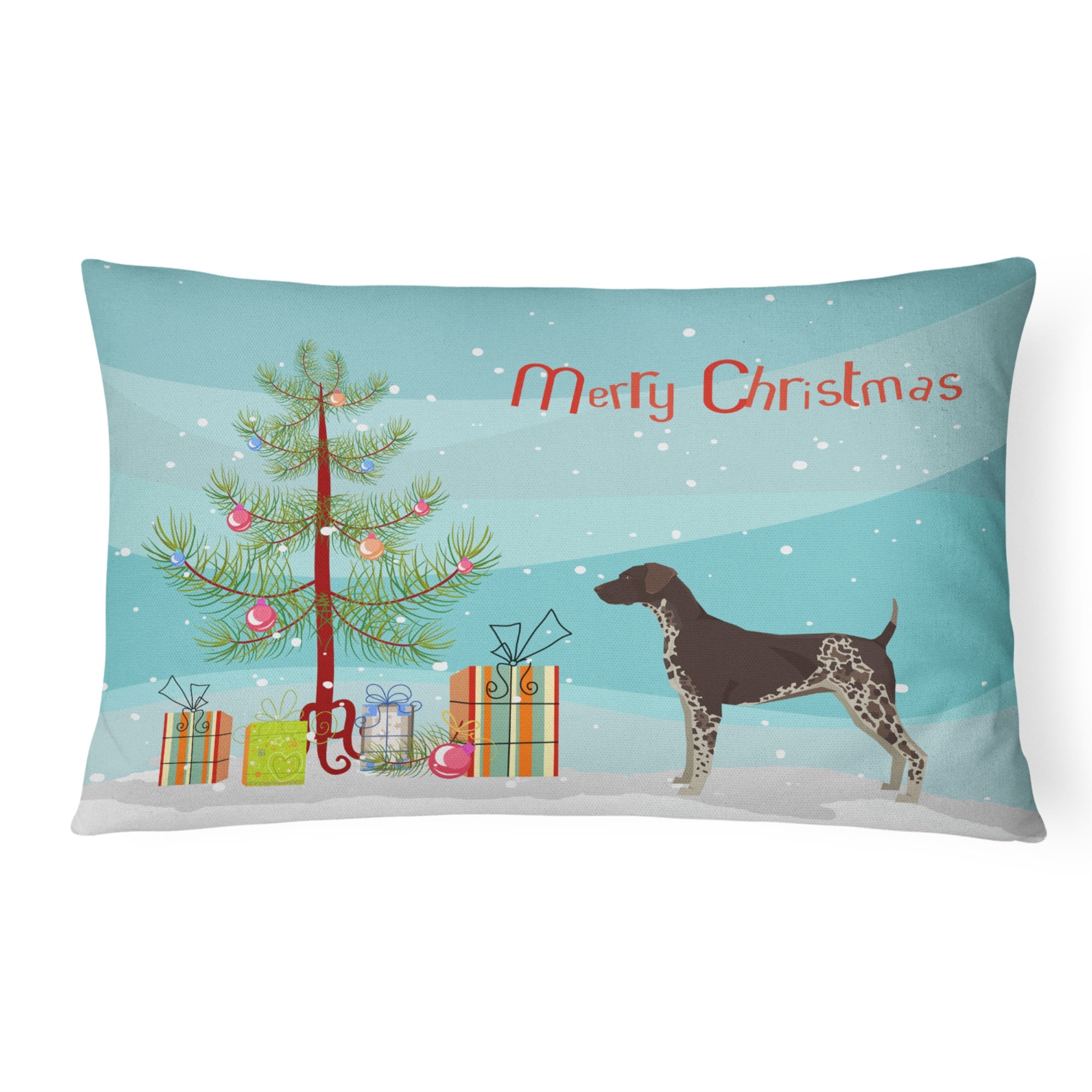 German Shorthaired Pointer Christmas Tree Canvas Fabric Decorative Pillow