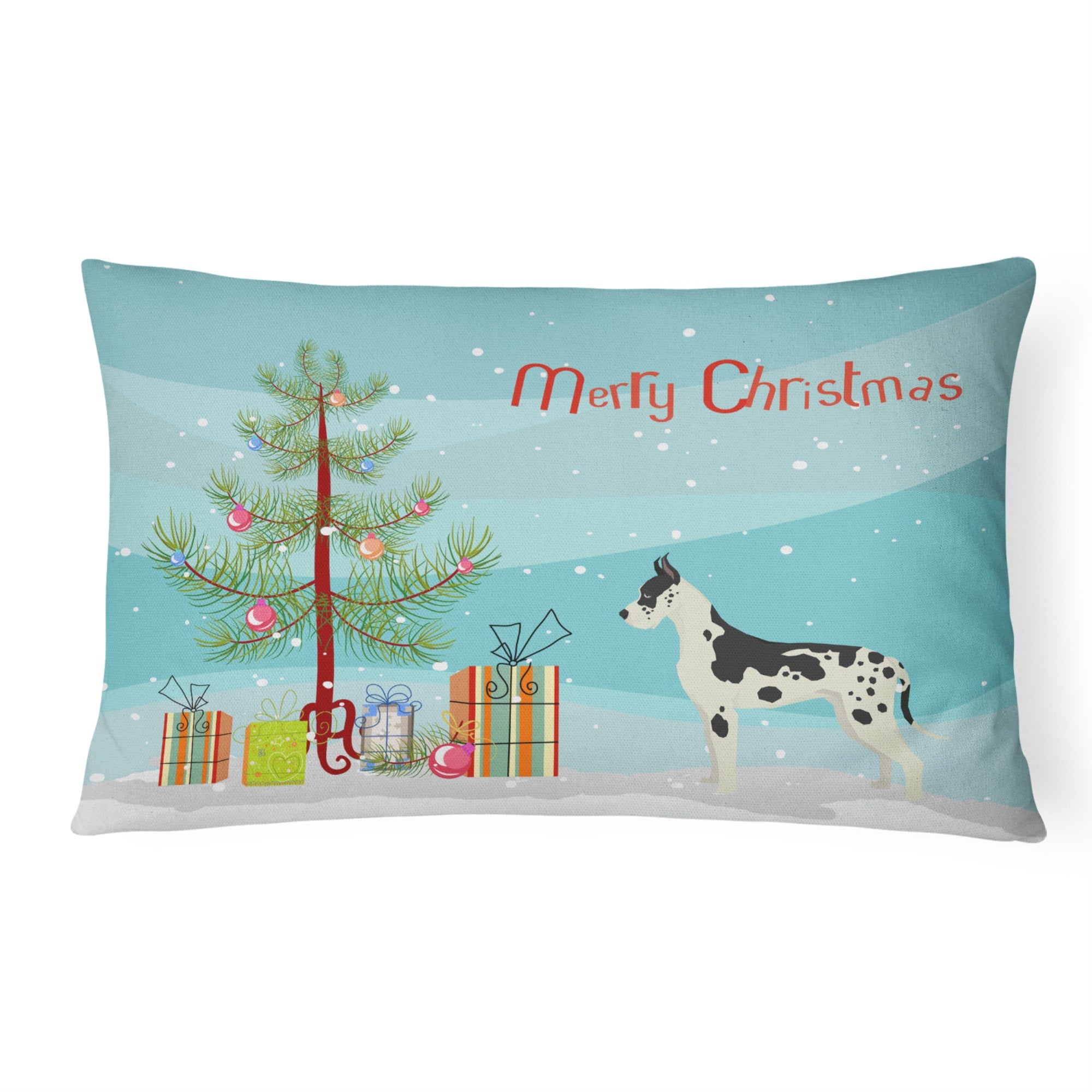 Great Dane Christmas Tree Canvas Fabric Decorative Pillow