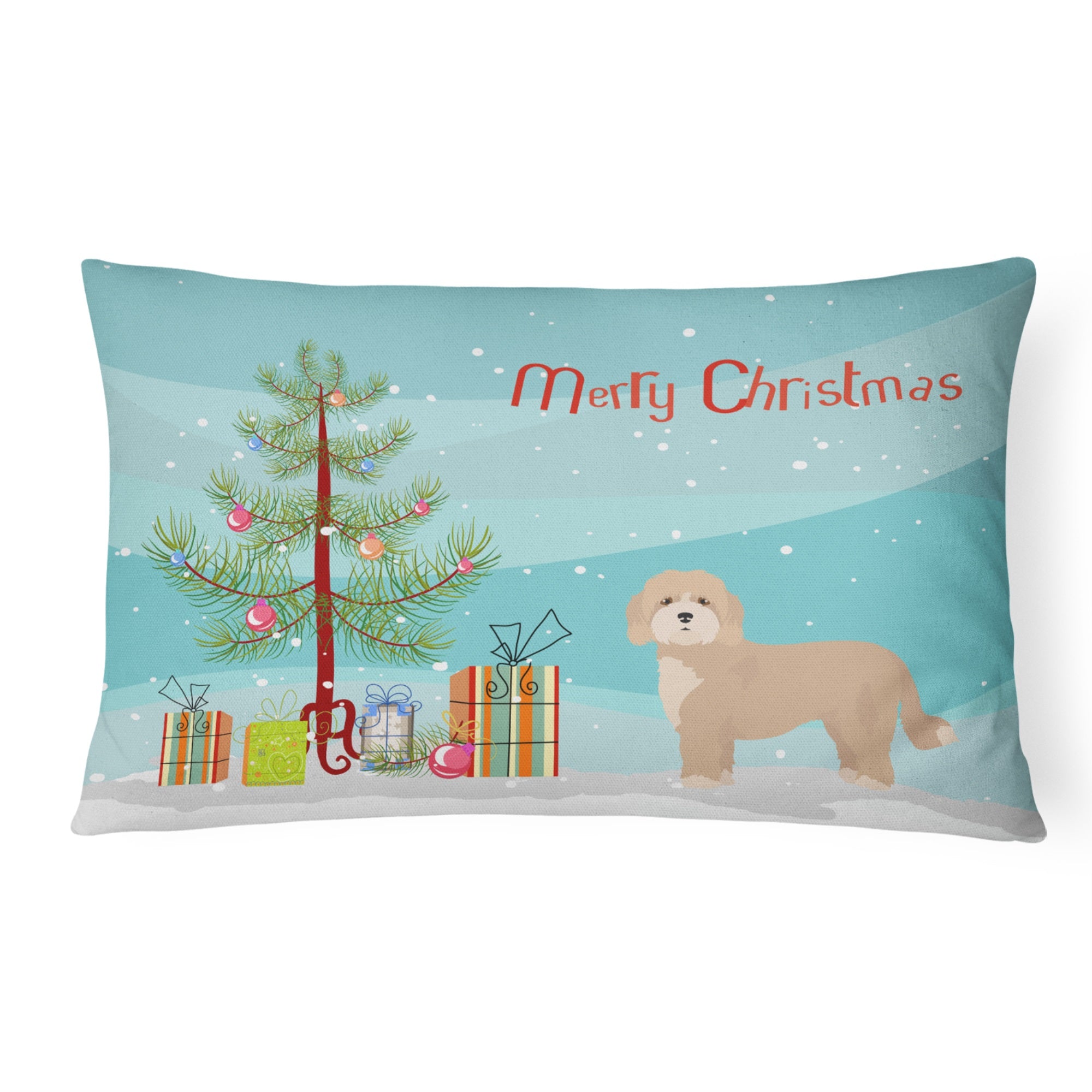 Cavachon Christmas Tree Canvas Fabric Decorative Pillow
