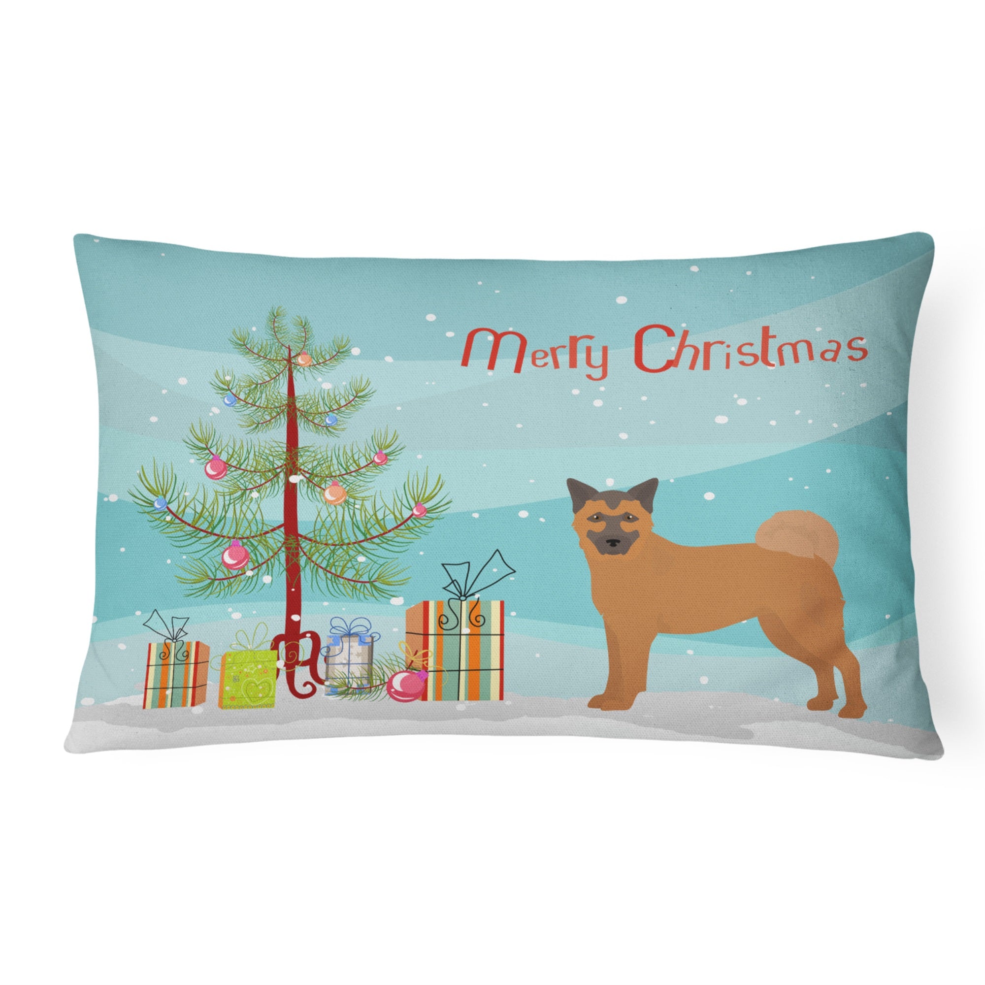 Chow Shepherd Christmas Tree Canvas Fabric Decorative Pillow