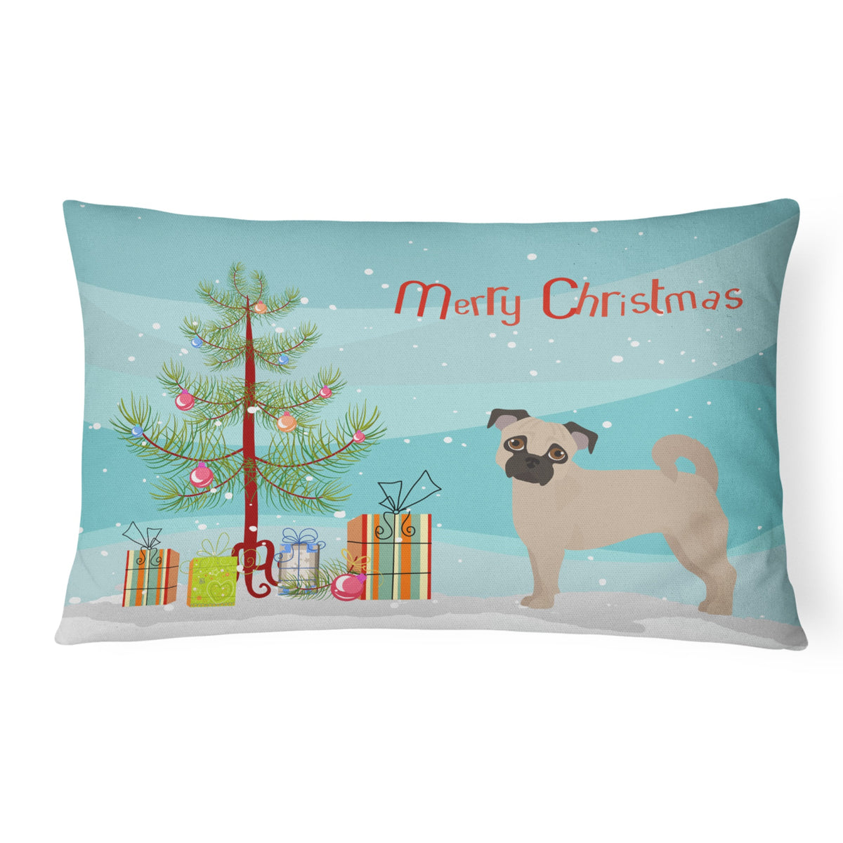 Fawn Chug Christmas Tree Canvas Fabric Decorative Pillow