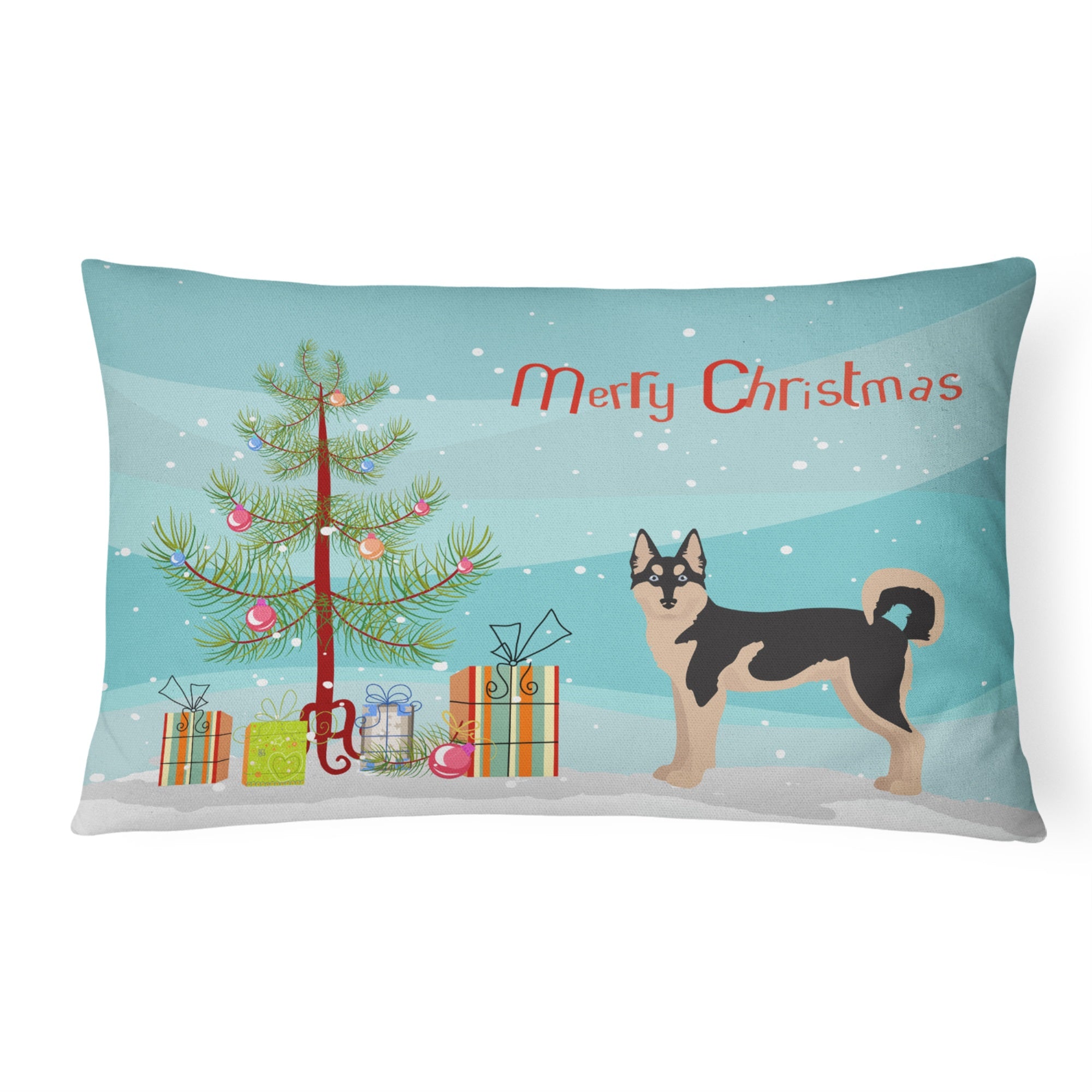 Gerberian Shepsky #2 Christmas Tree Canvas Fabric Decorative Pillow