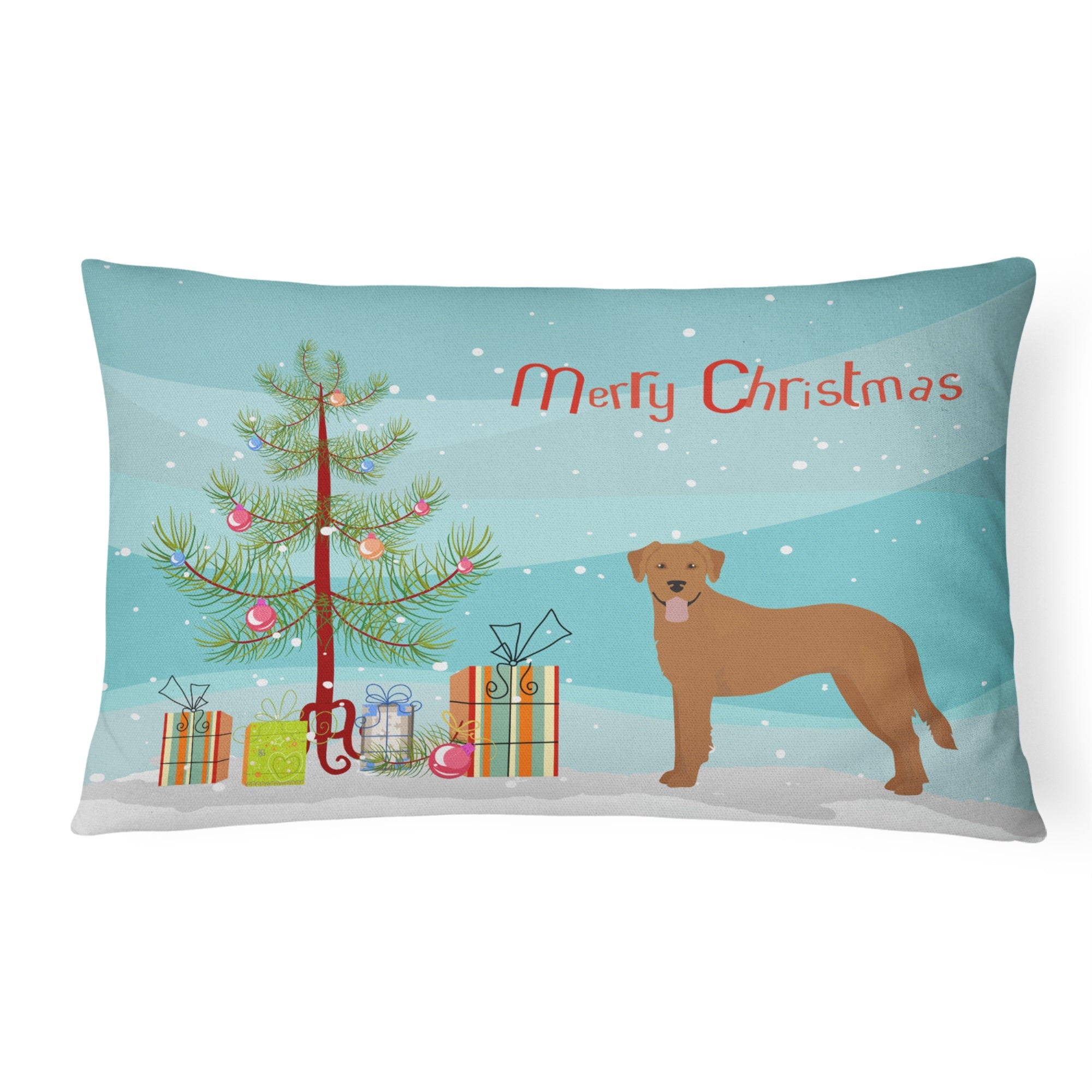 Goldador Christmas Tree Canvas Fabric Decorative Pillow