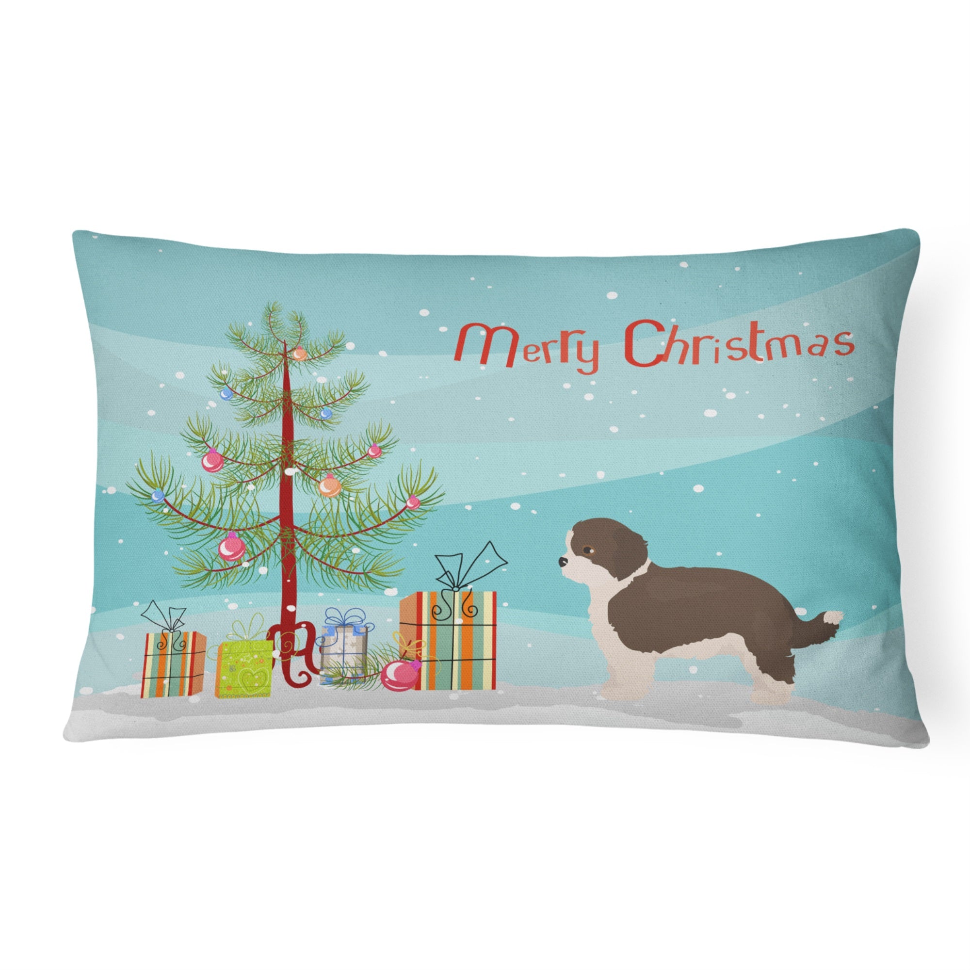 Havapoo #1 Christmas Tree Canvas Fabric Decorative Pillow