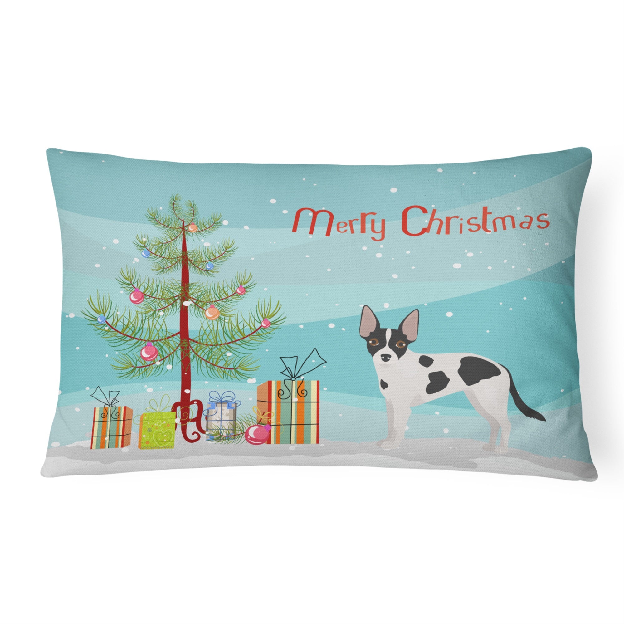 Jackhuahua Christmas Tree Canvas Fabric Decorative Pillow