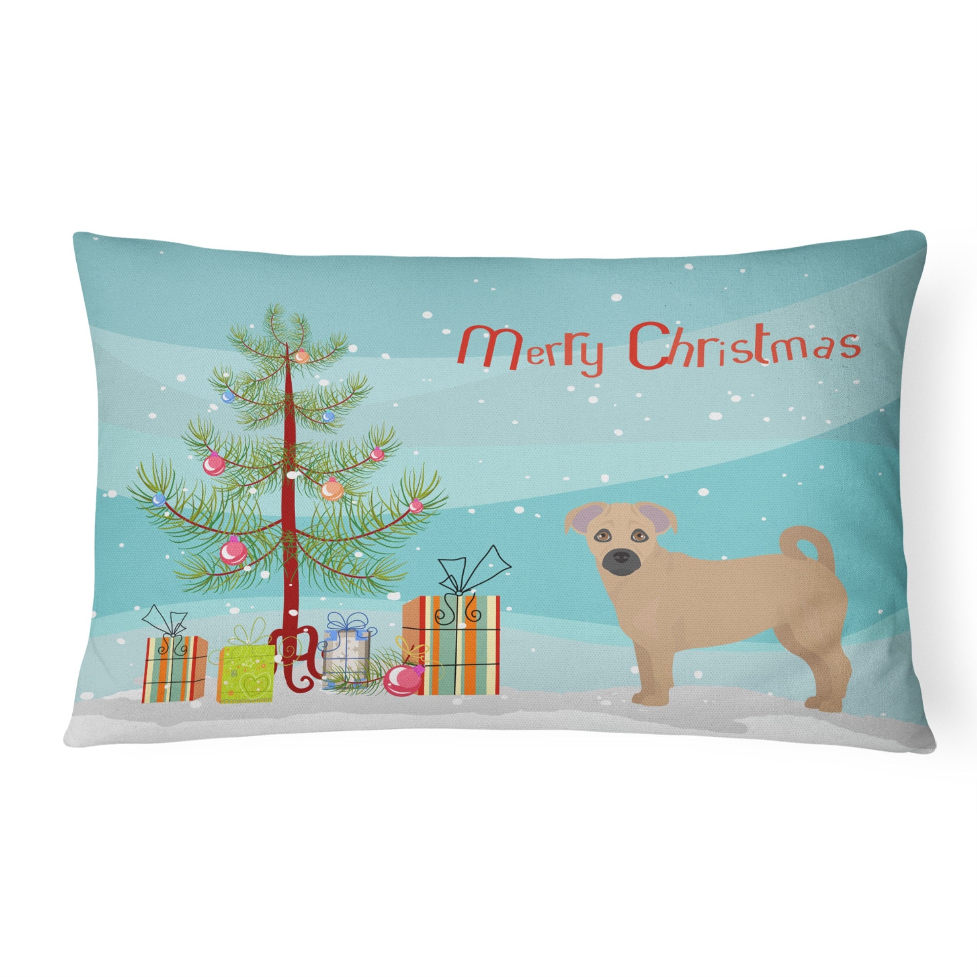 Tan Jug Christmas Tree Canvas Fabric Decorative Pillow