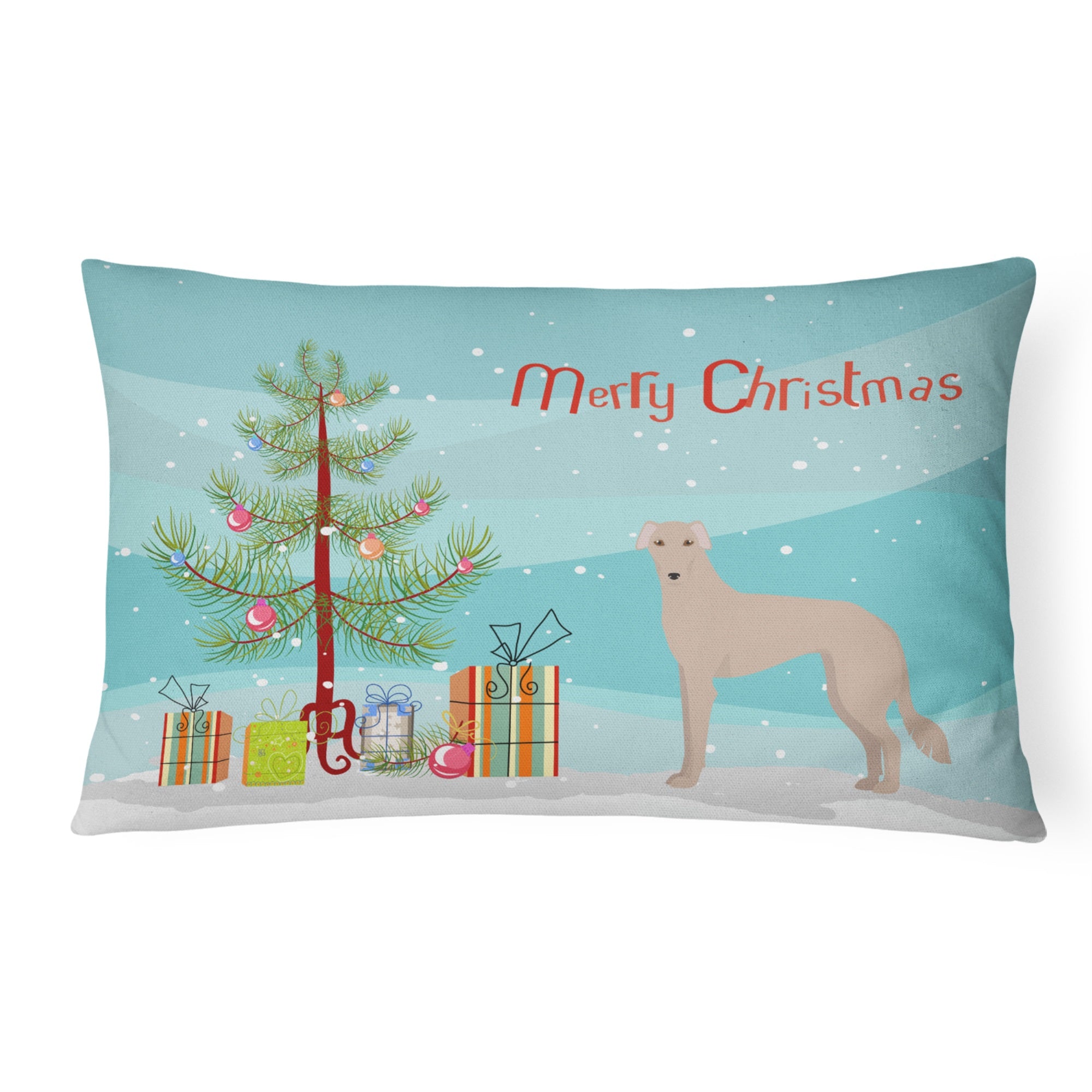 Tan Longdog Christmas Tree Canvas Fabric Decorative Pillow