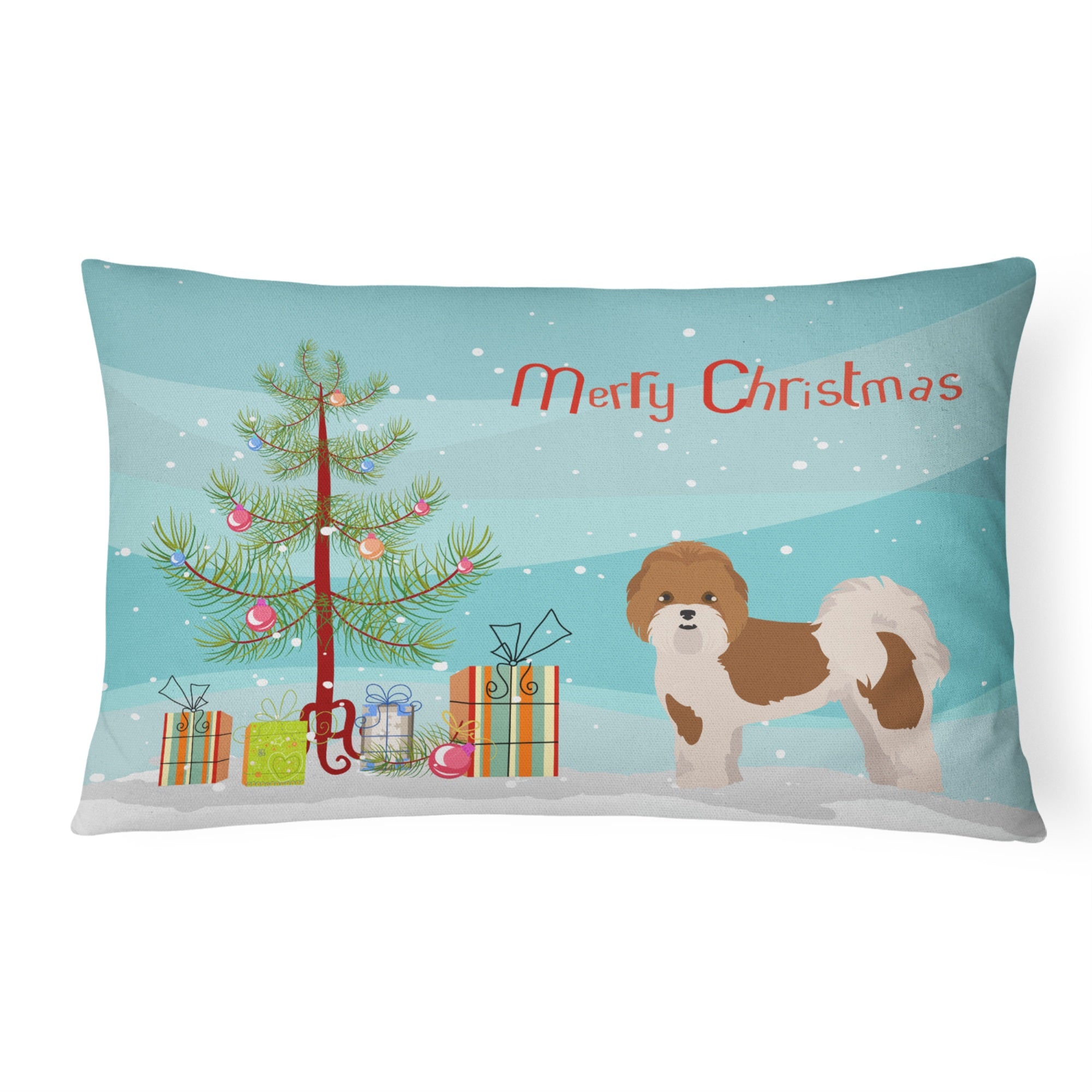 Mal-Shi Christmas Tree Canvas Fabric Decorative Pillow