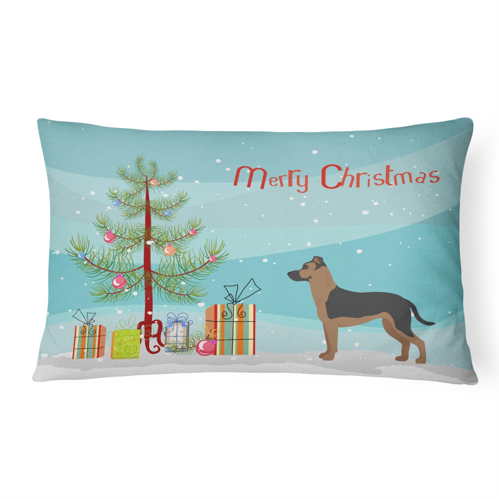Shepherd Pit Mix #1 Christmas Tree Canvas Fabric Decorative Pillow