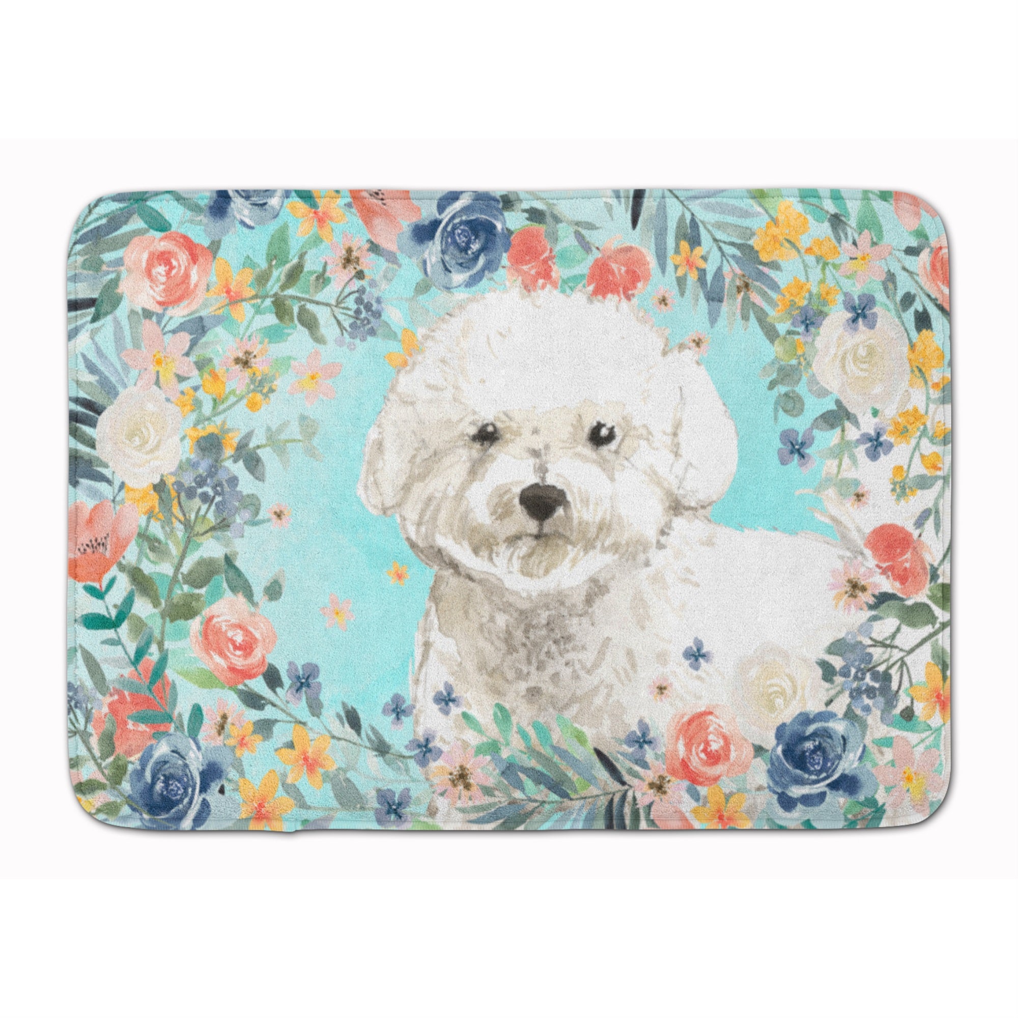 Bichon Frise Machine Washable Memory Foam Mat