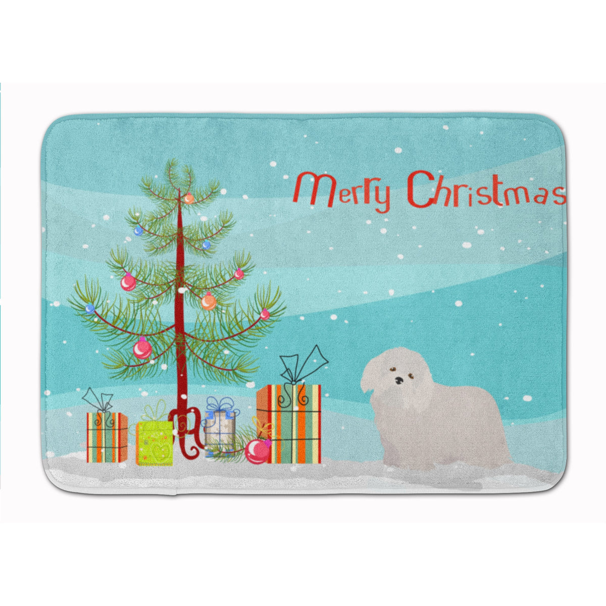 Coton De Tulear Christmas Tree Machine Washable Memory Foam Mat