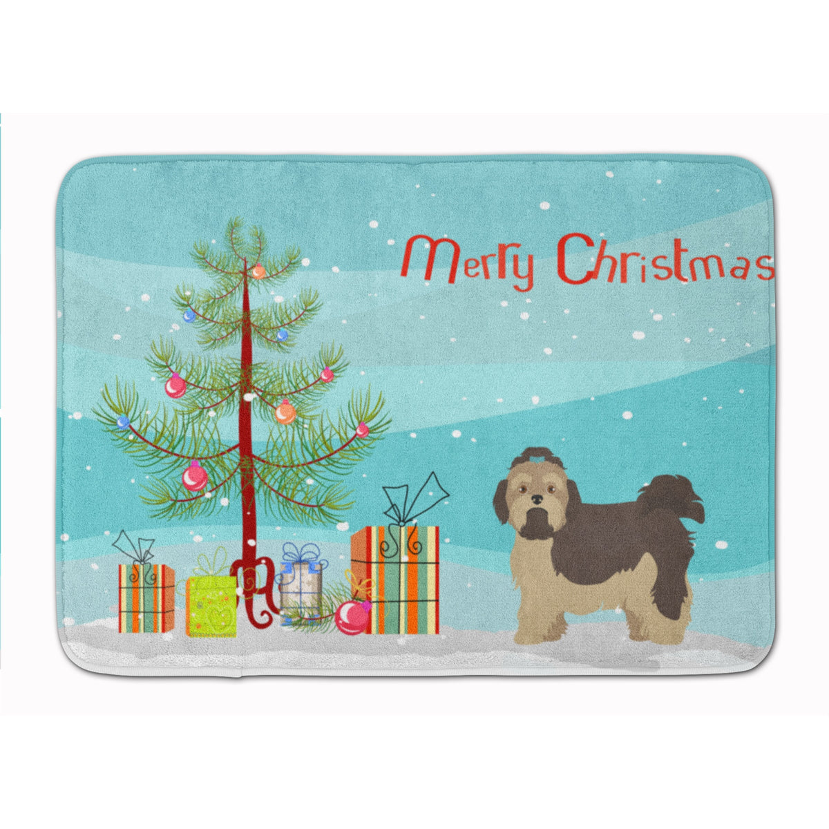 Russian Tsvetnaya Bolonka Lap Dog  Christmas Tree Machine Washable Memory Foam Mat
