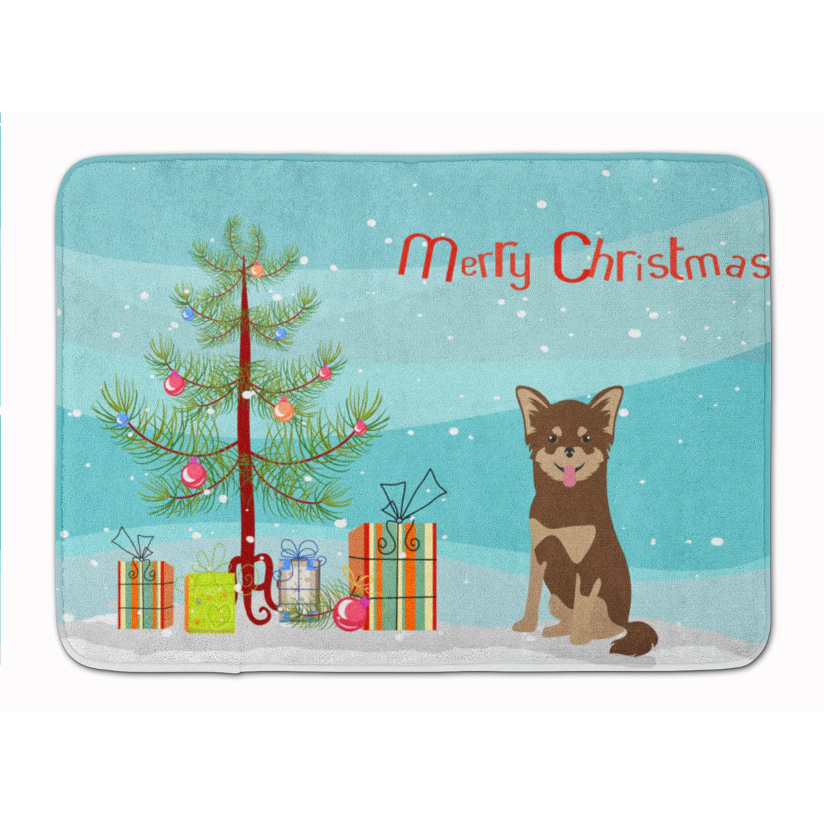 Chihuahua Christmas Tree Machine Washable Memory Foam Mat