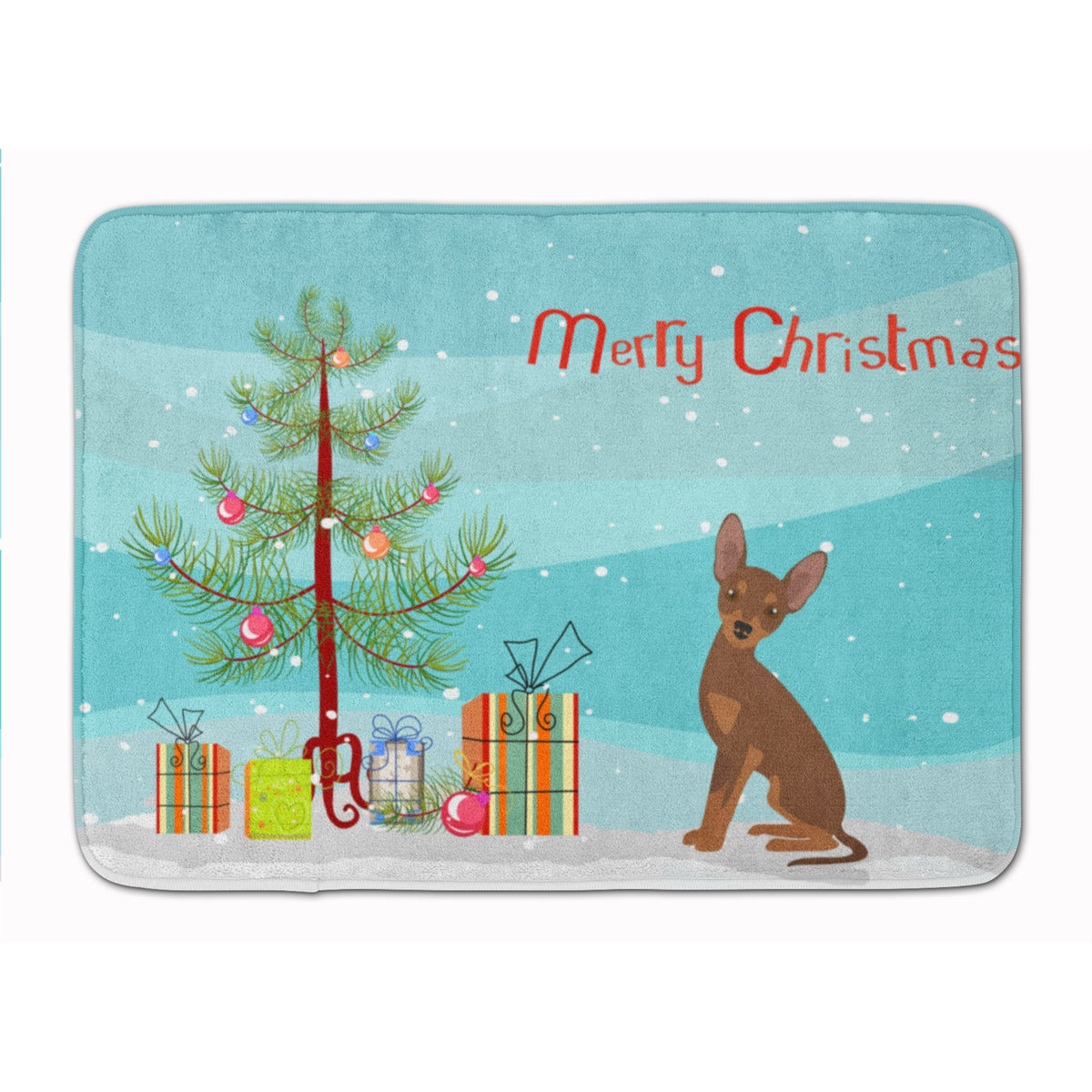 Brown Prague Ratter Christmas Tree Machine Washable Memory Foam Mat
