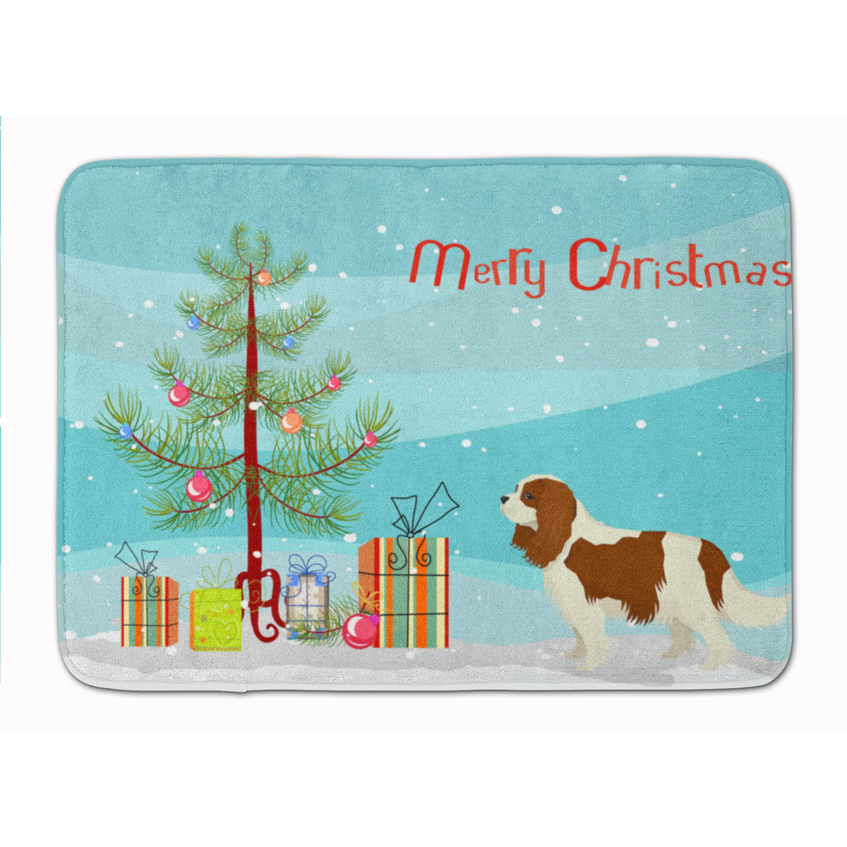 Cavalier Spaniel Christmas Tree Machine Washable Memory Foam Mat