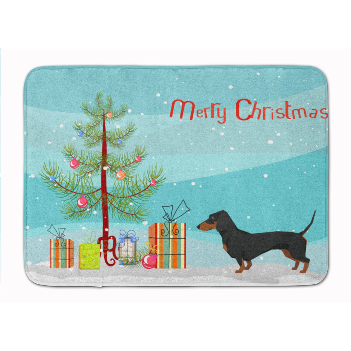 Dachshund Christmas Tree Machine Washable Memory Foam Mat
