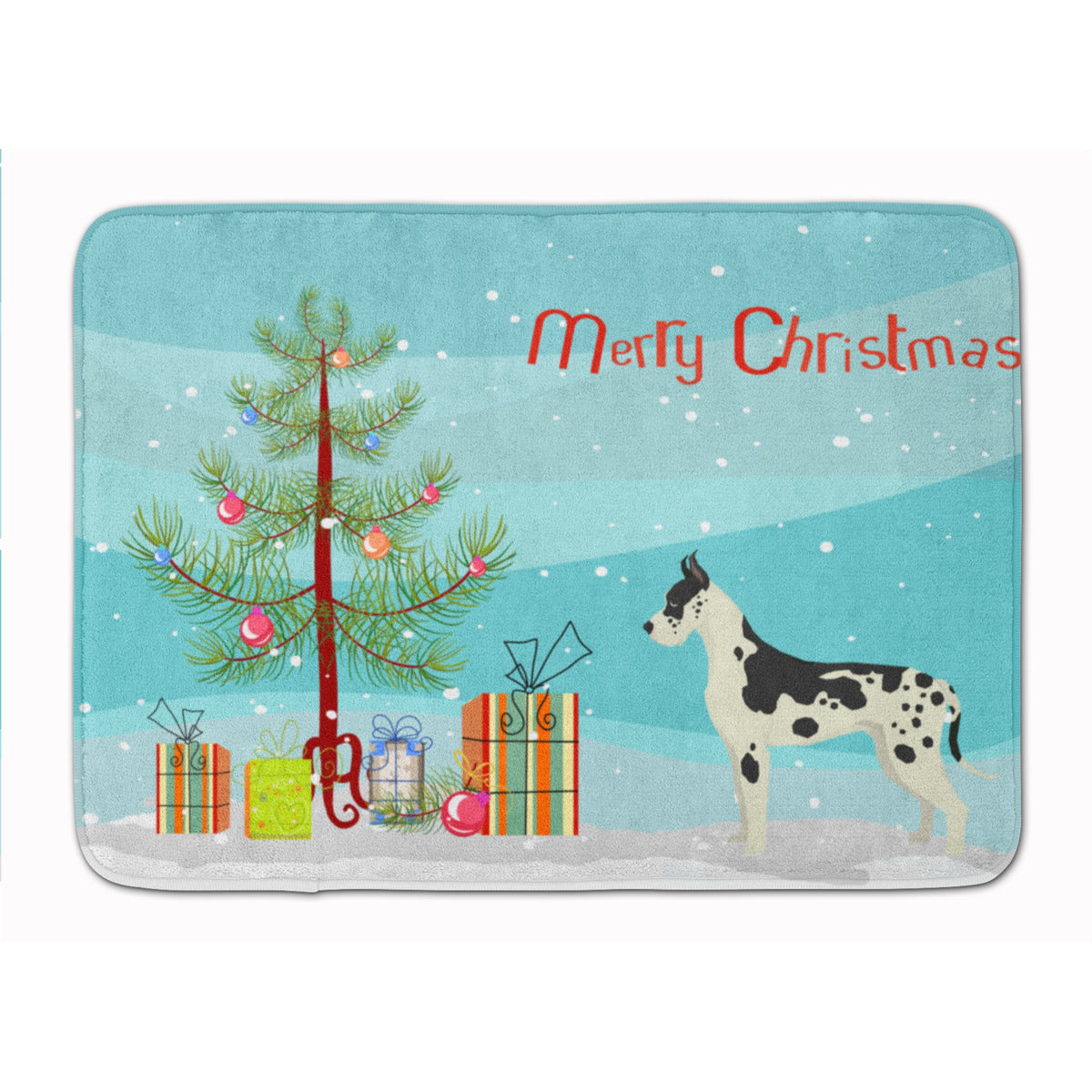 Great Dane Christmas Tree Machine Washable Memory Foam Mat