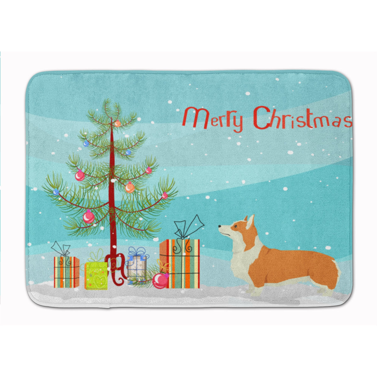 Pembroke Corgi Christmas Tree Machine Washable Memory Foam Mat