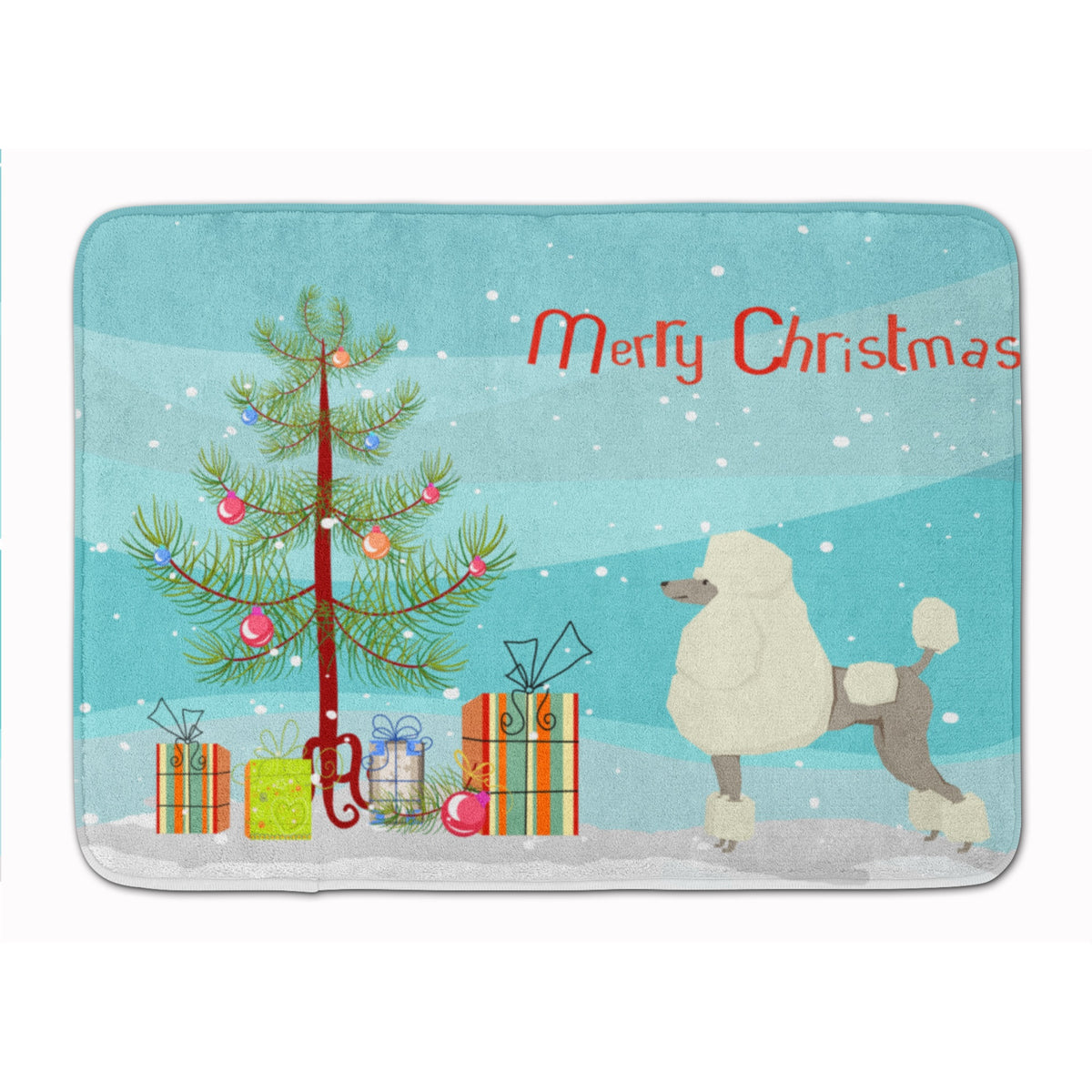 Poodle Christmas Tree Machine Washable Memory Foam Mat