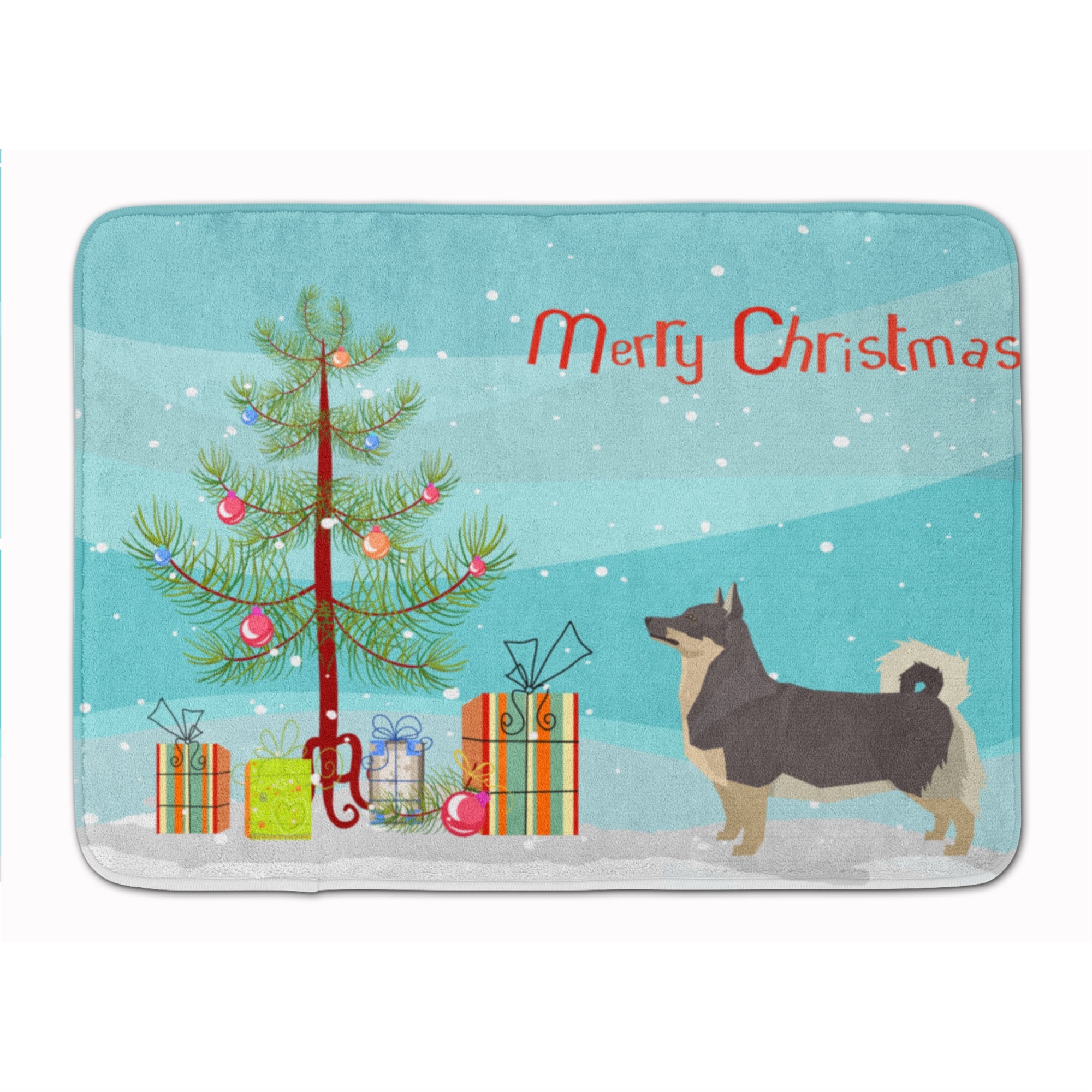 Swedish Vallhund Christmas Tree Machine Washable Memory Foam Mat
