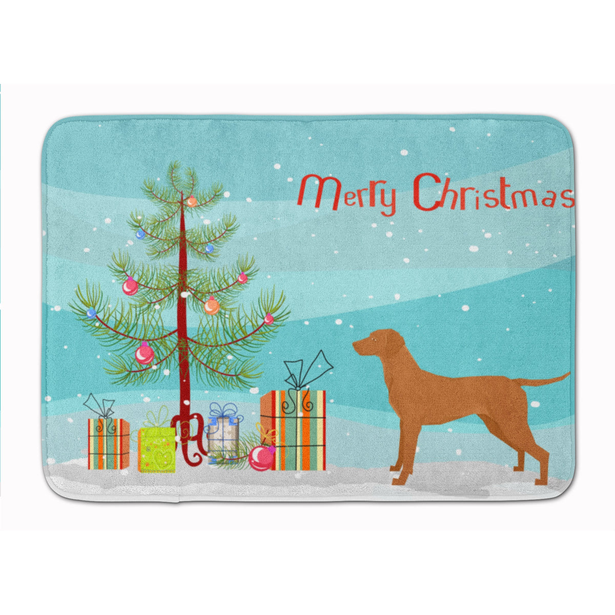 Vizsla Christmas Tree Machine Washable Memory Foam Mat
