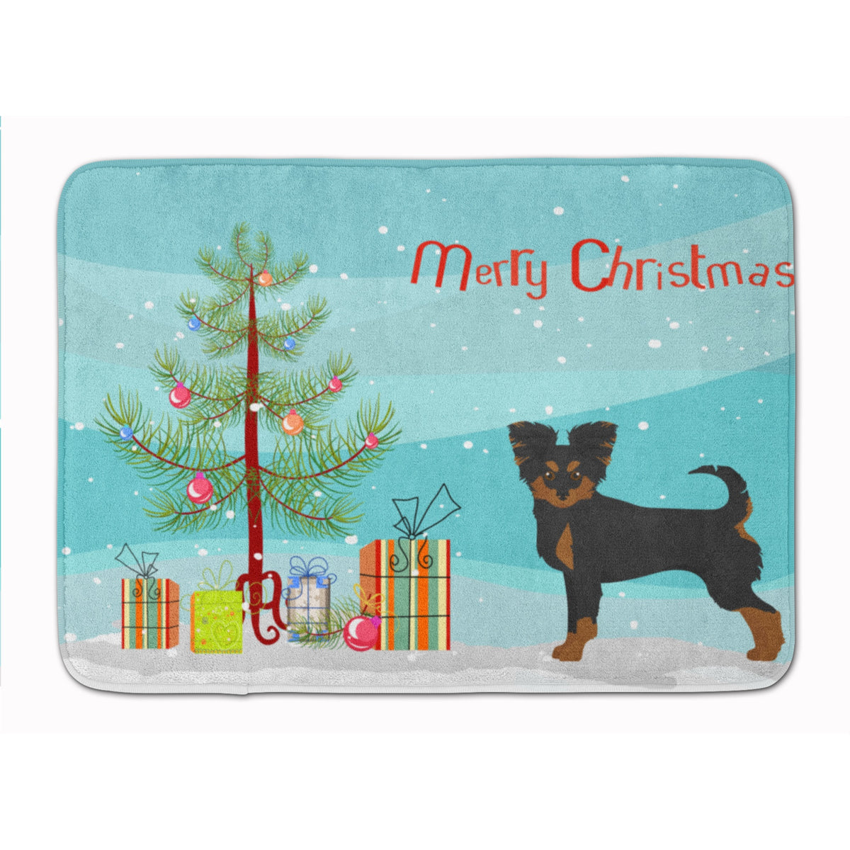 Black And Tan Chion Christmas Tree Machine Washable Memory Foam Mat