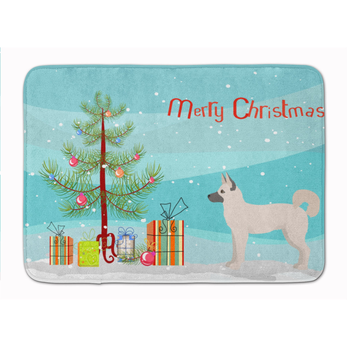 Gerberian Shepsky Christmas Tree Machine Washable Memory Foam Mat