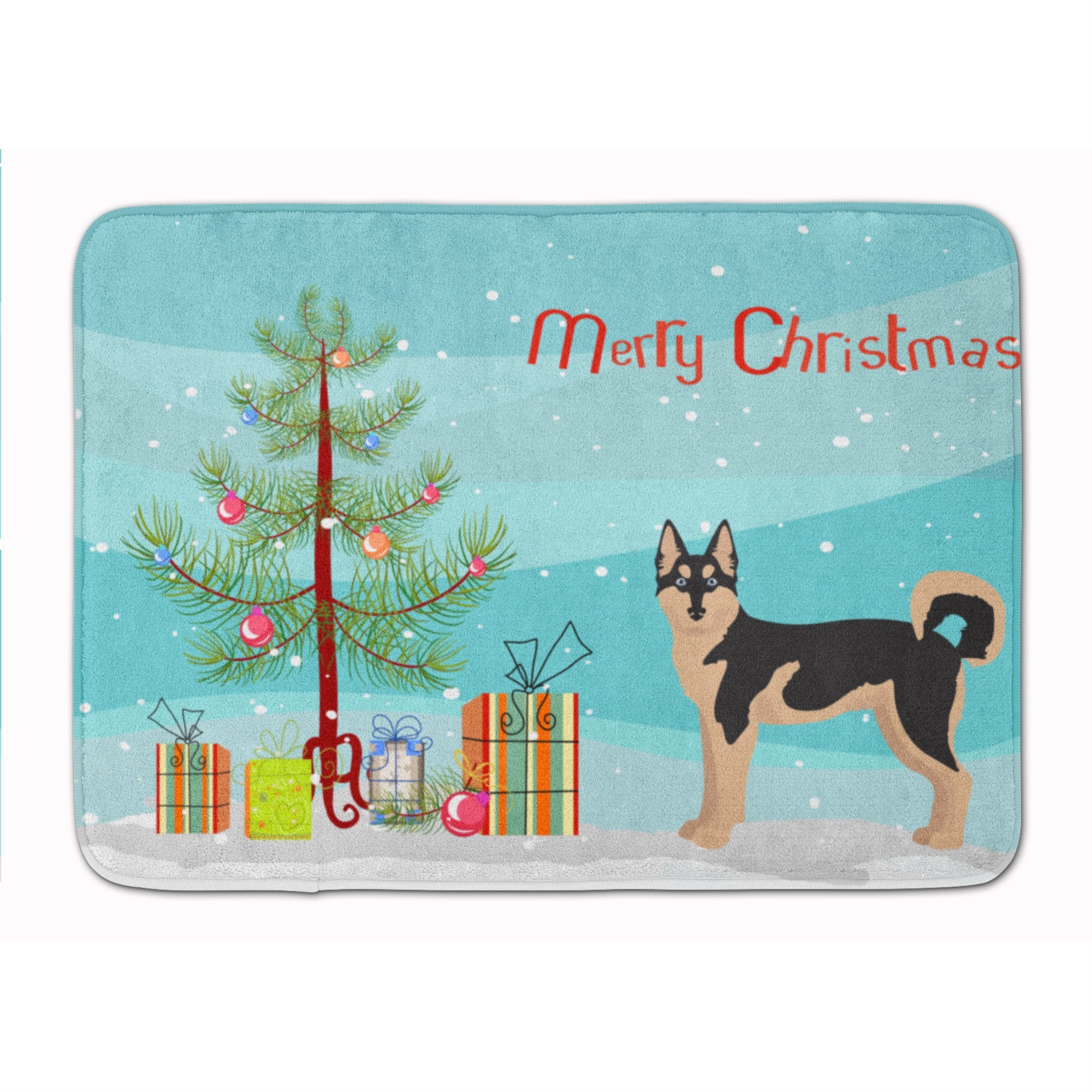Gerberian Shepsky #2 Christmas Tree Machine Washable Memory Foam Mat