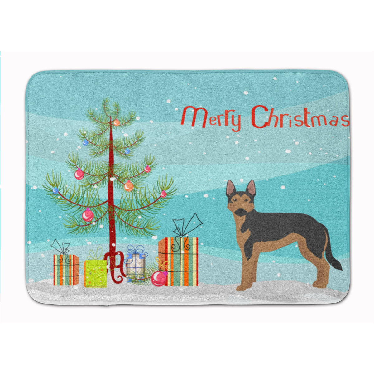 German Sheprador #2 Christmas Tree Machine Washable Memory Foam Mat