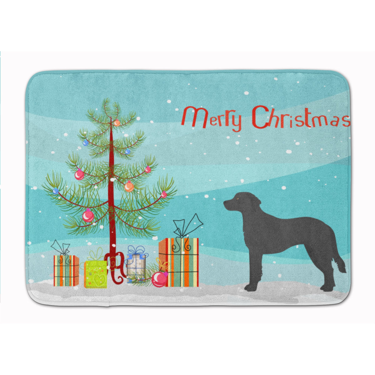 Black Goldador Christmas Tree Machine Washable Memory Foam Mat