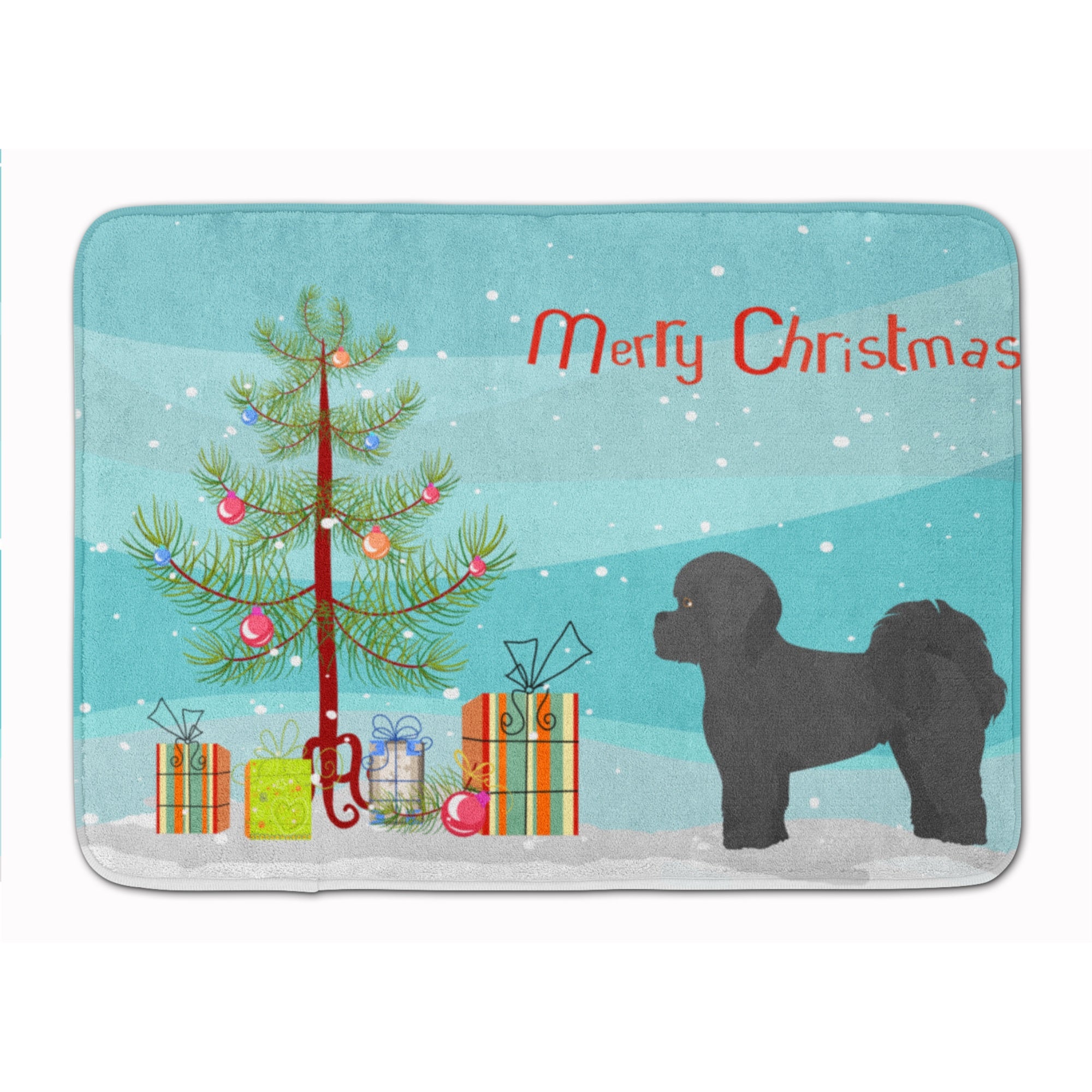 Black Mal-Shi Christmas Tree Machine Washable Memory Foam Mat