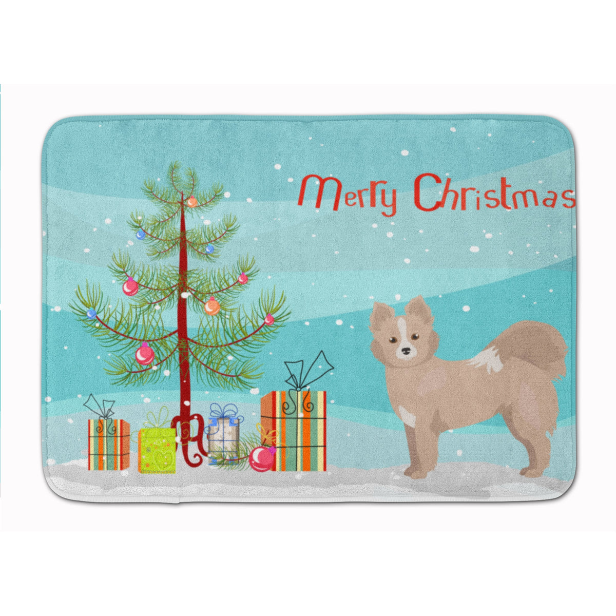 Tan Pomchi Christmas Tree Machine Washable Memory Foam Mat