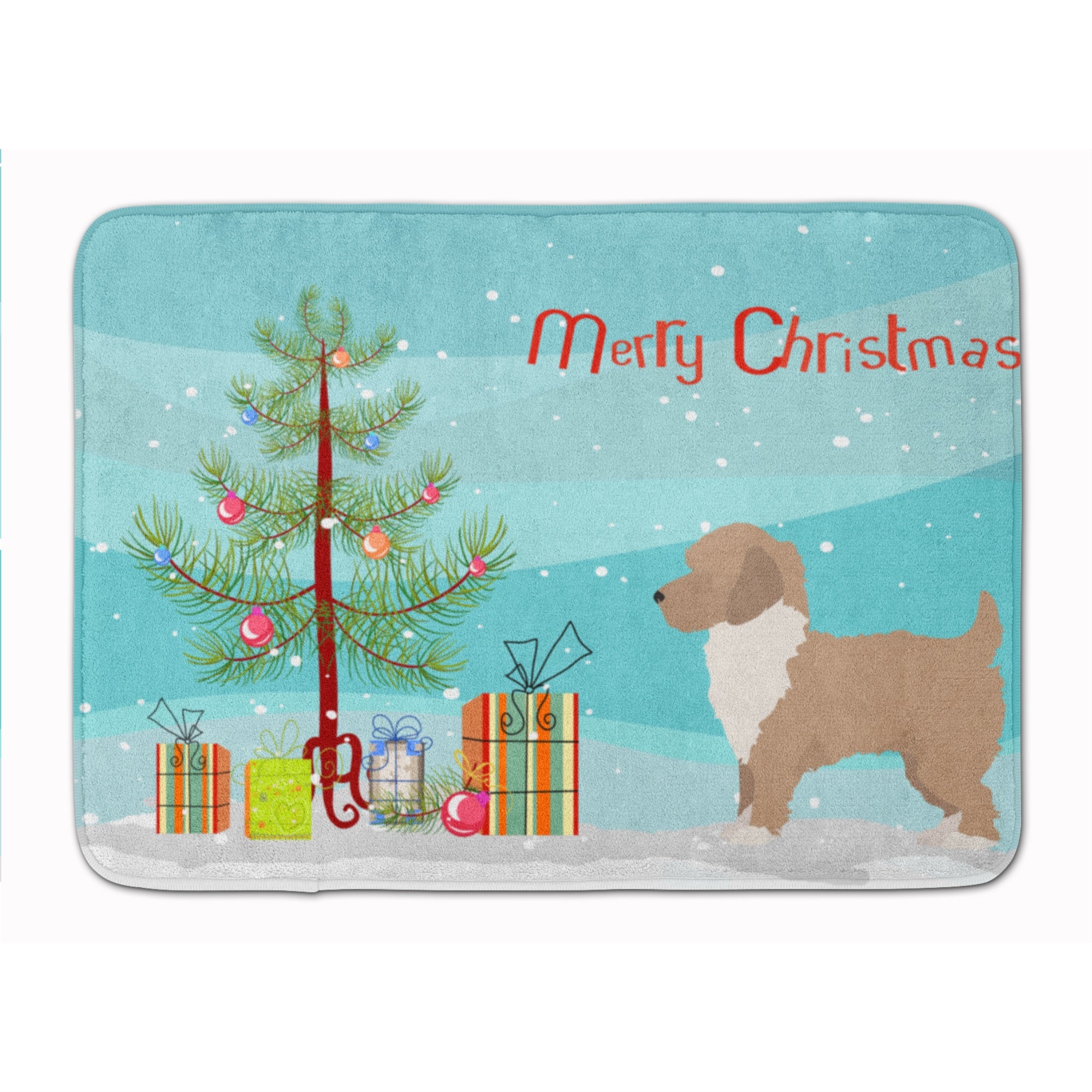 Yorkiepoo #2 Christmas Tree Machine Washable Memory Foam Mat
