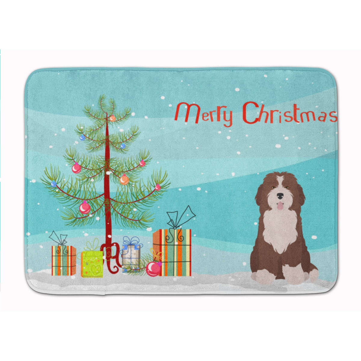 Bernedoodle #2 Christmas Tree Machine Washable Memory Foam Mat