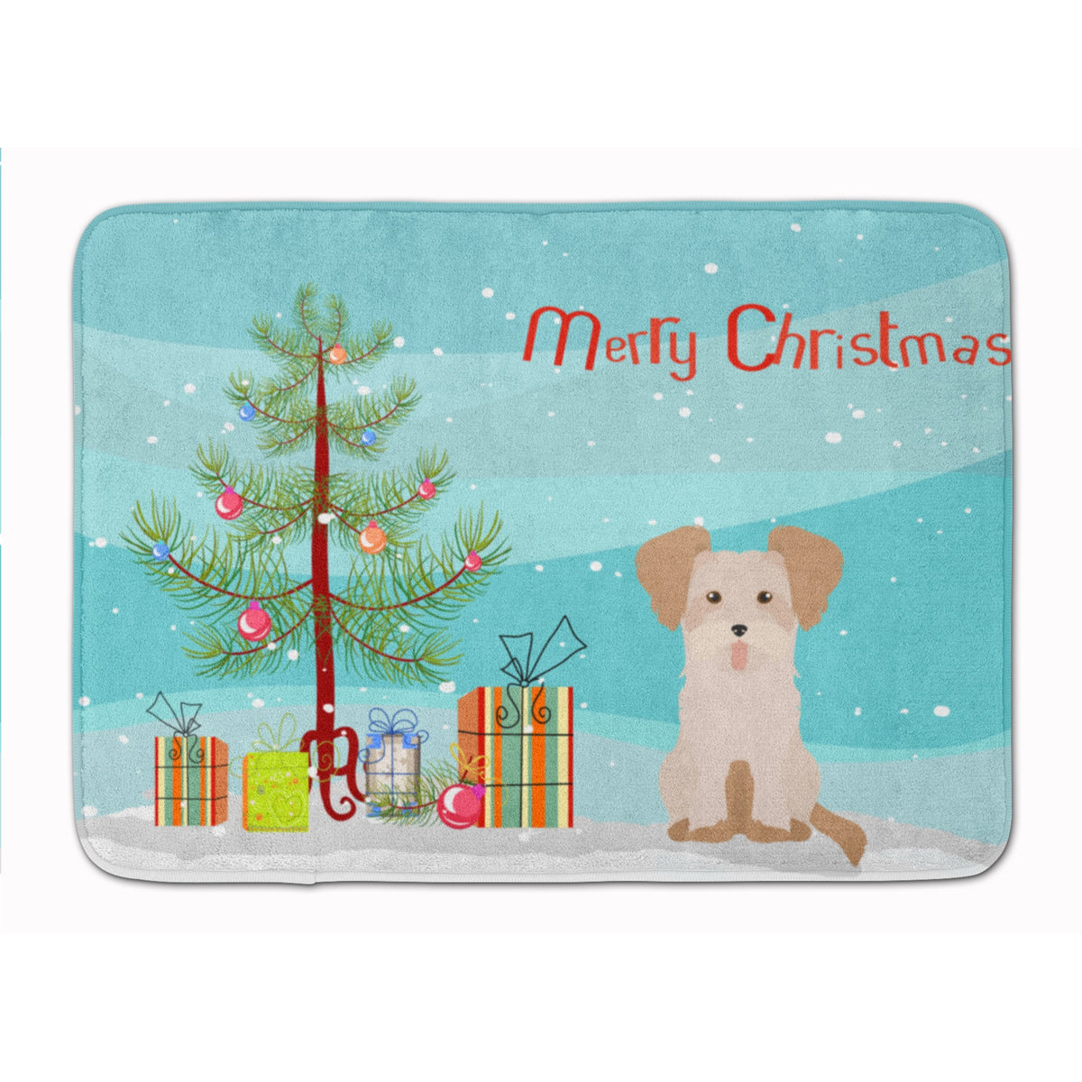 Morkie #3 Christmas Tree Machine Washable Memory Foam Mat