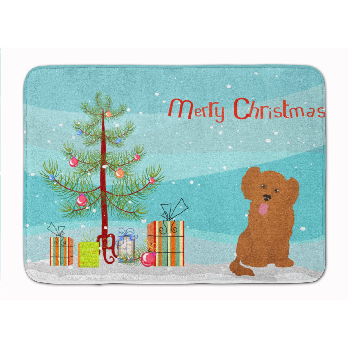 Shih Poo #3 Christmas Tree Machine Washable Memory Foam Mat