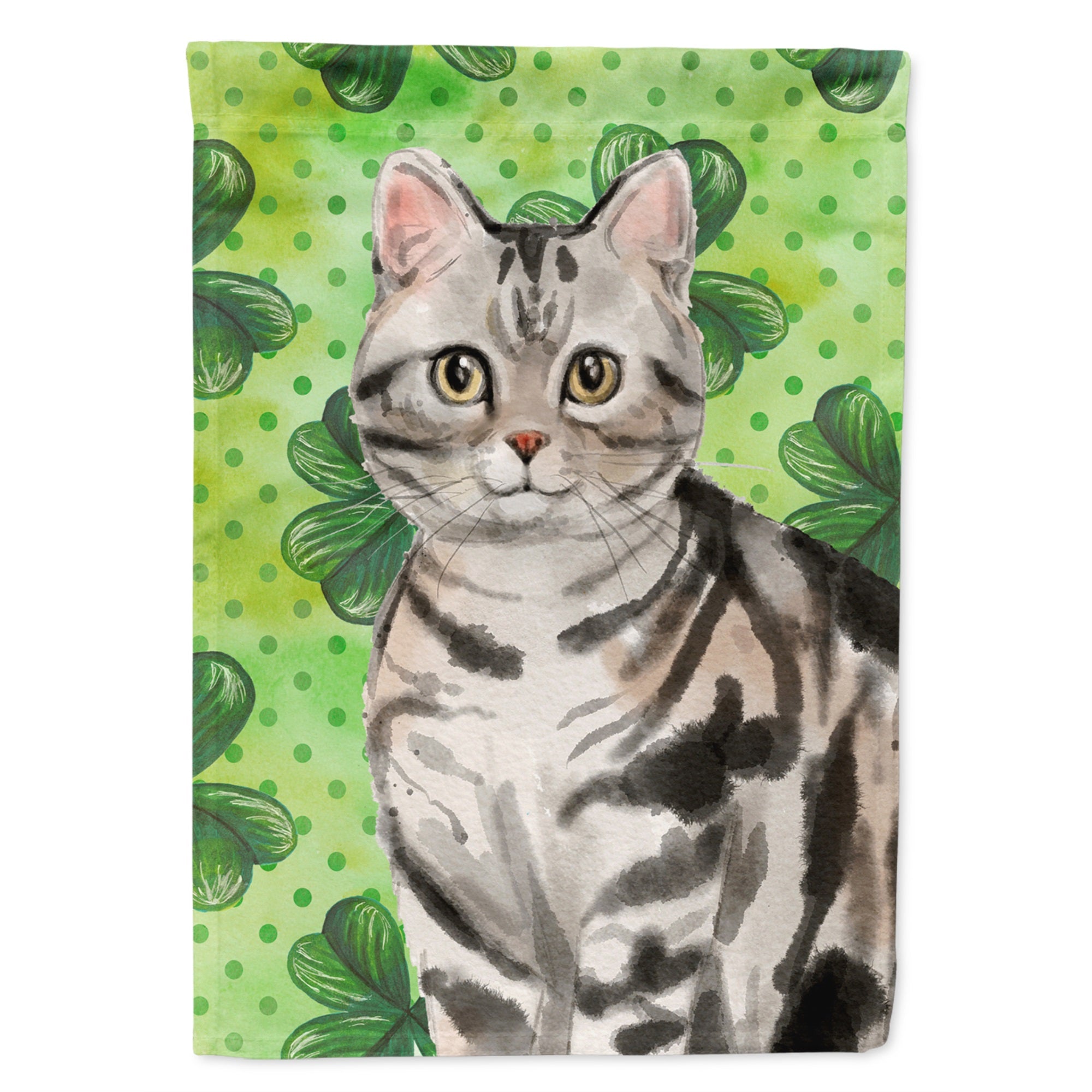 American Shorthair Shamrock Flag Garden Size