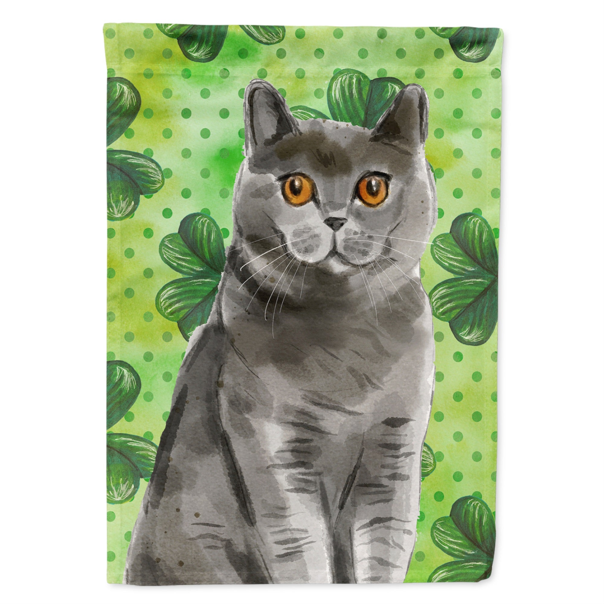 British Shorthair Shamrock Flag Garden Size
