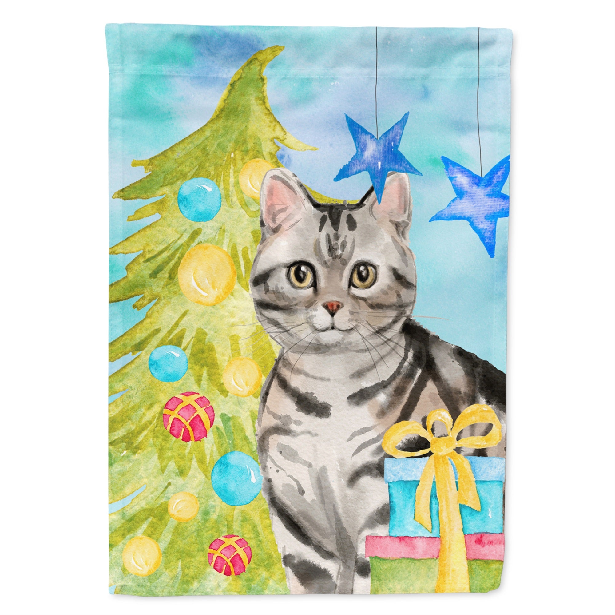 American Shorthair Christmas Presents Flag Garden Size