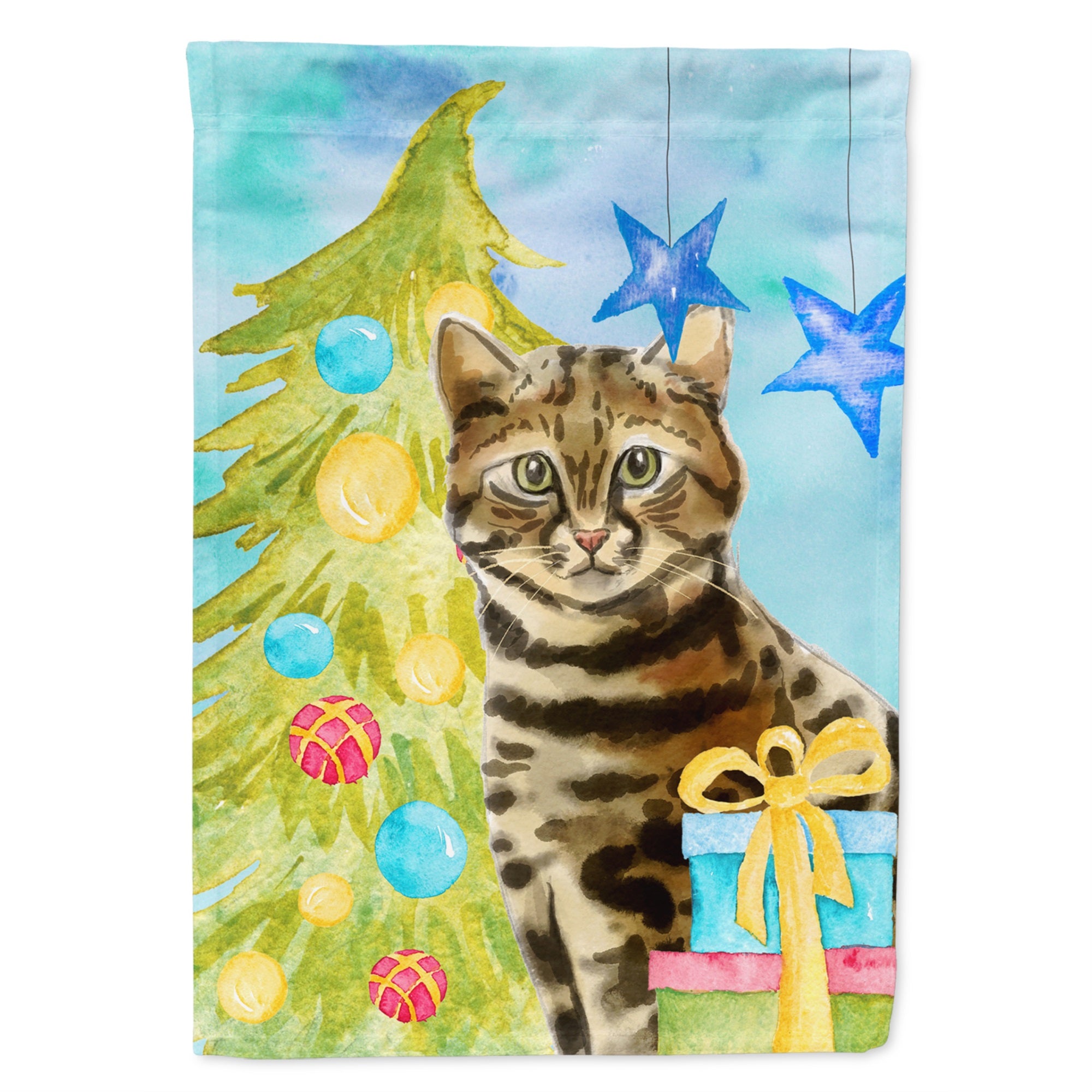Bengal Christmas Presents Flag Garden Size